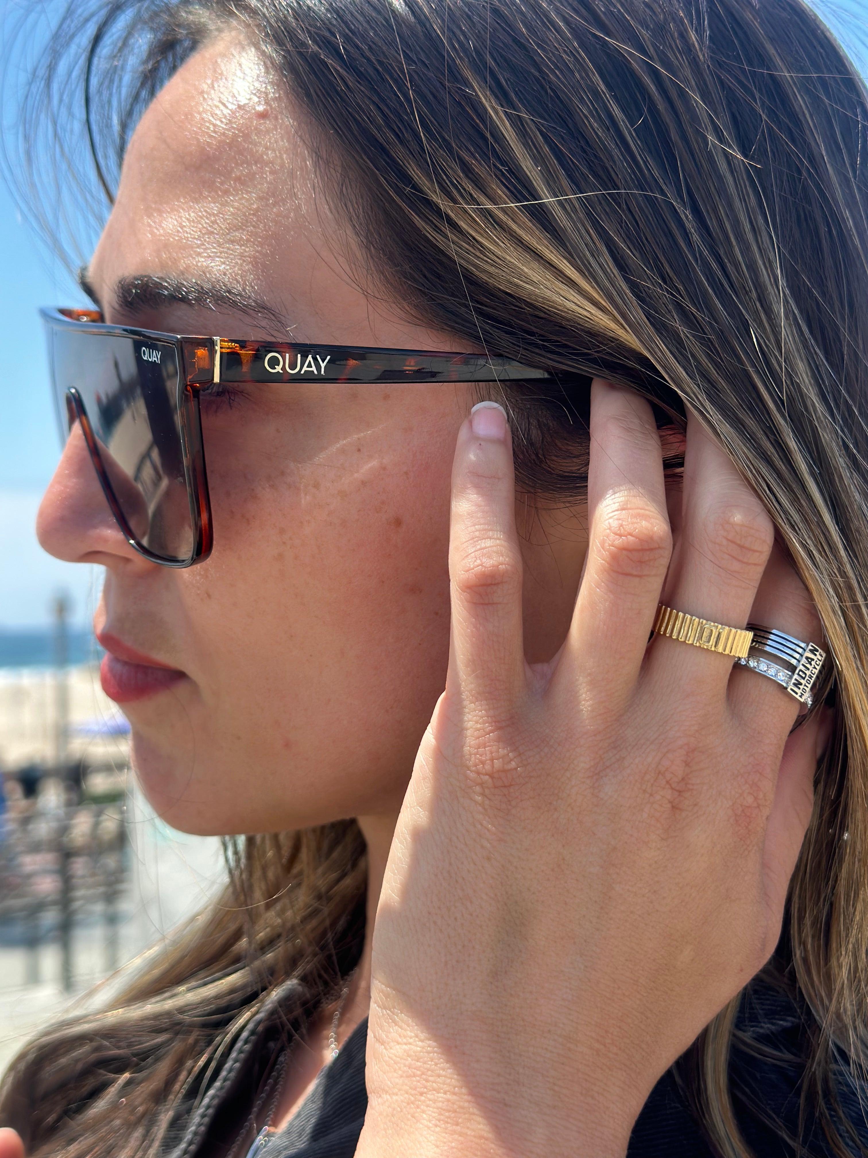High Gear Black and Gold Stacking Ring Set