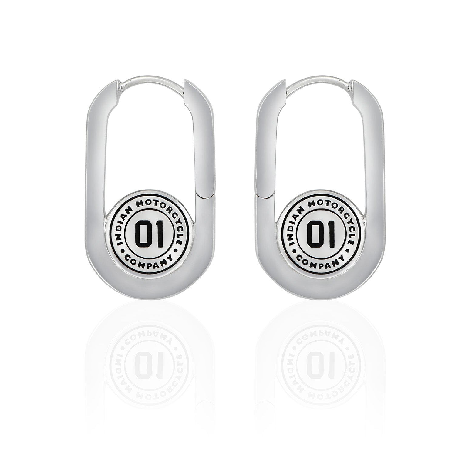 Indian Motorcycle 01 Oval Hoop Earrings