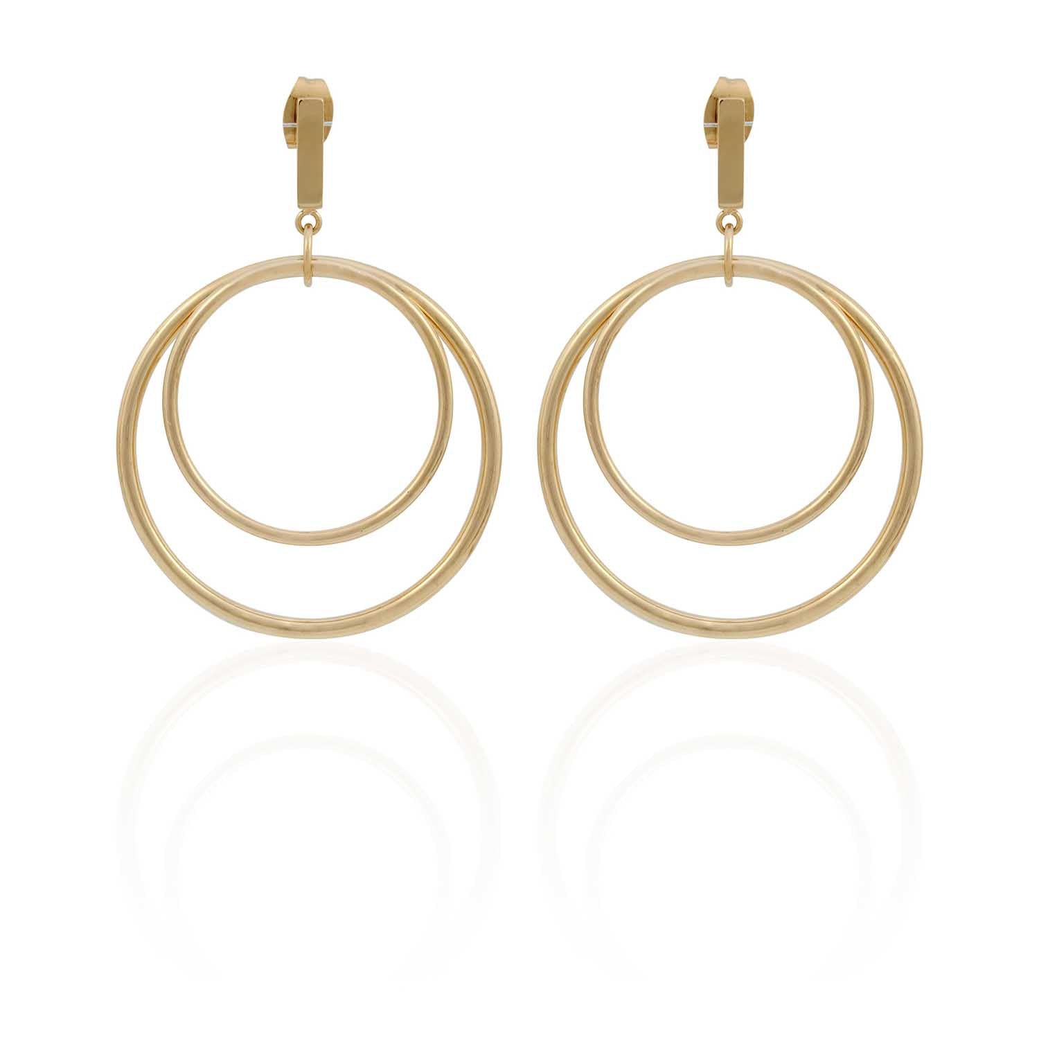 Double Ring Post Earrings Steel Horse Jewelry