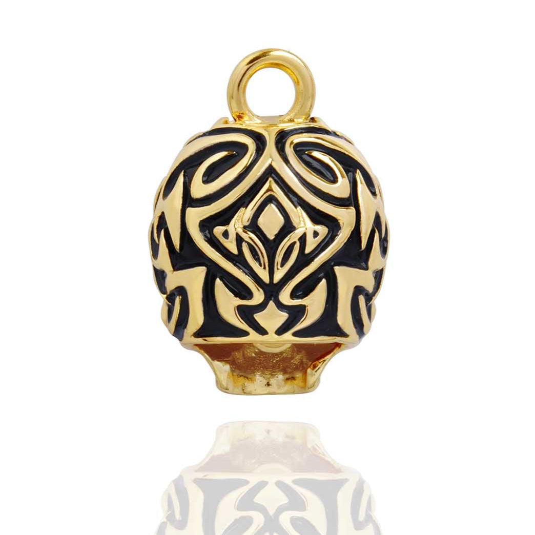 Gold Tribal Skull Road Bell