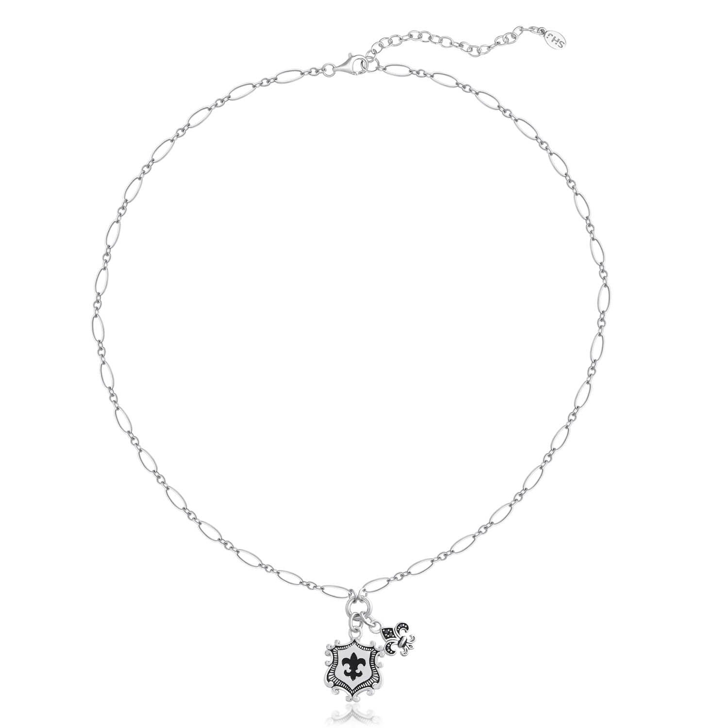 Fleur-de-lis and Shield Charm Necklace