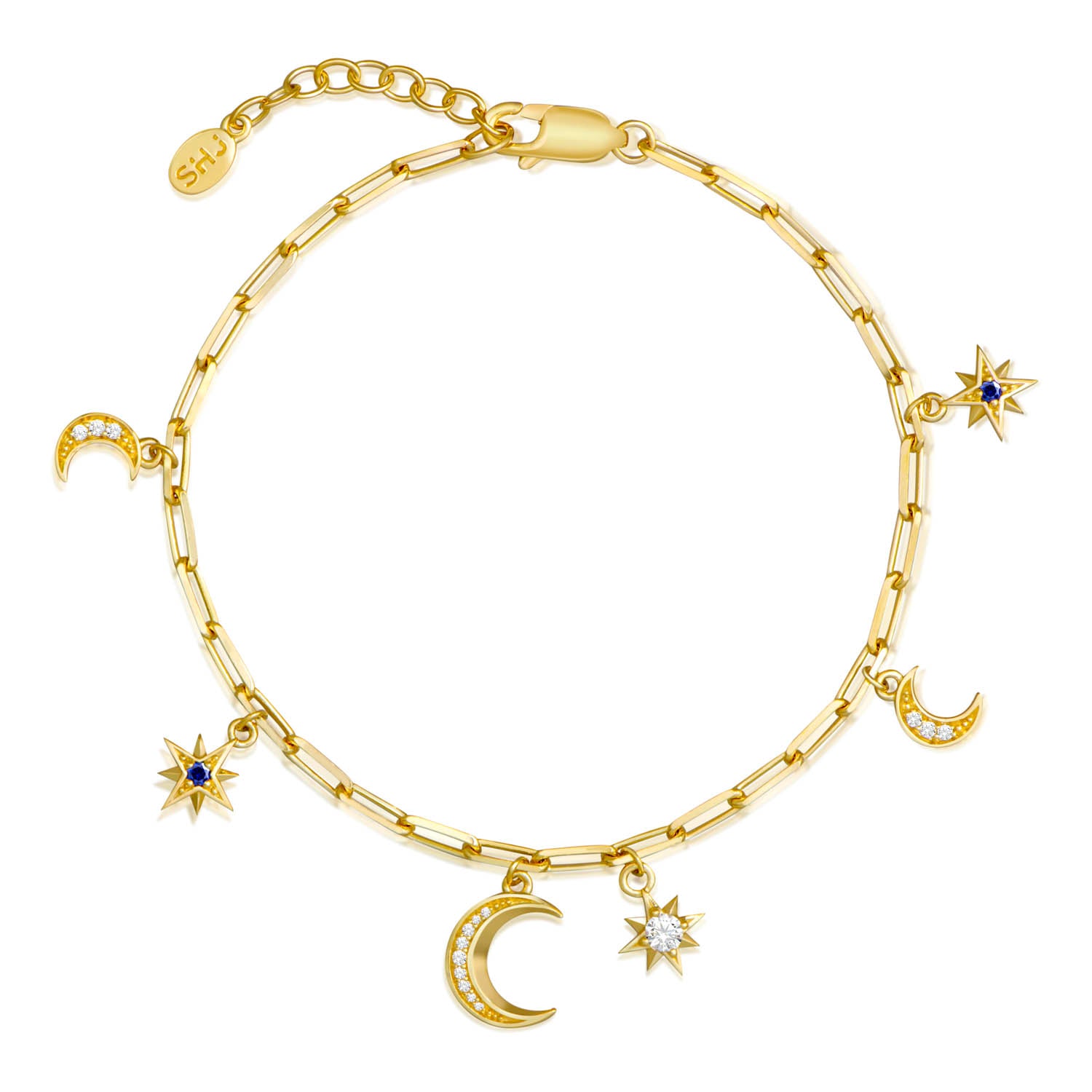 Moon & Stars Multi Charm Bracelet