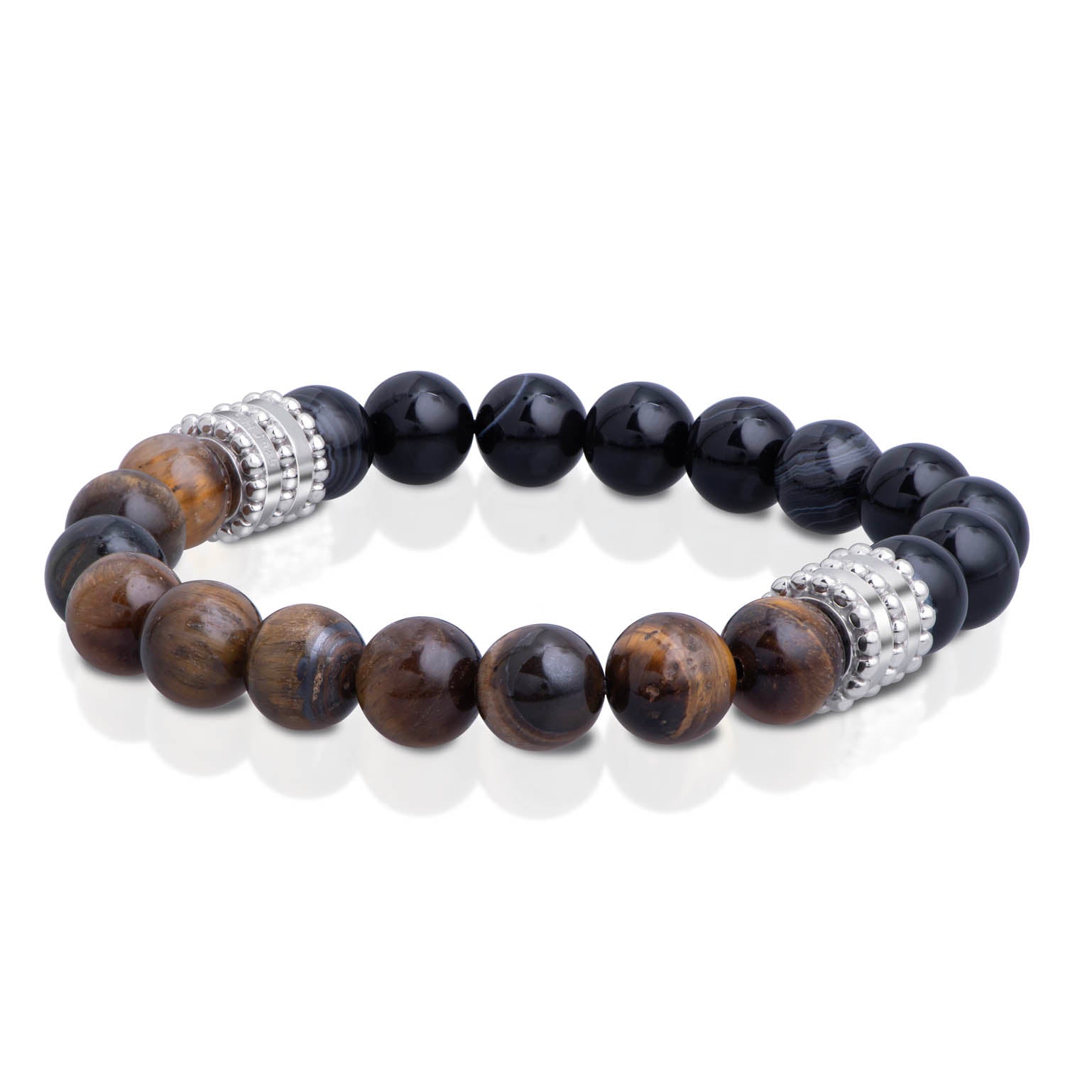 Black Agate Tiger's Eye Stone Bracelet