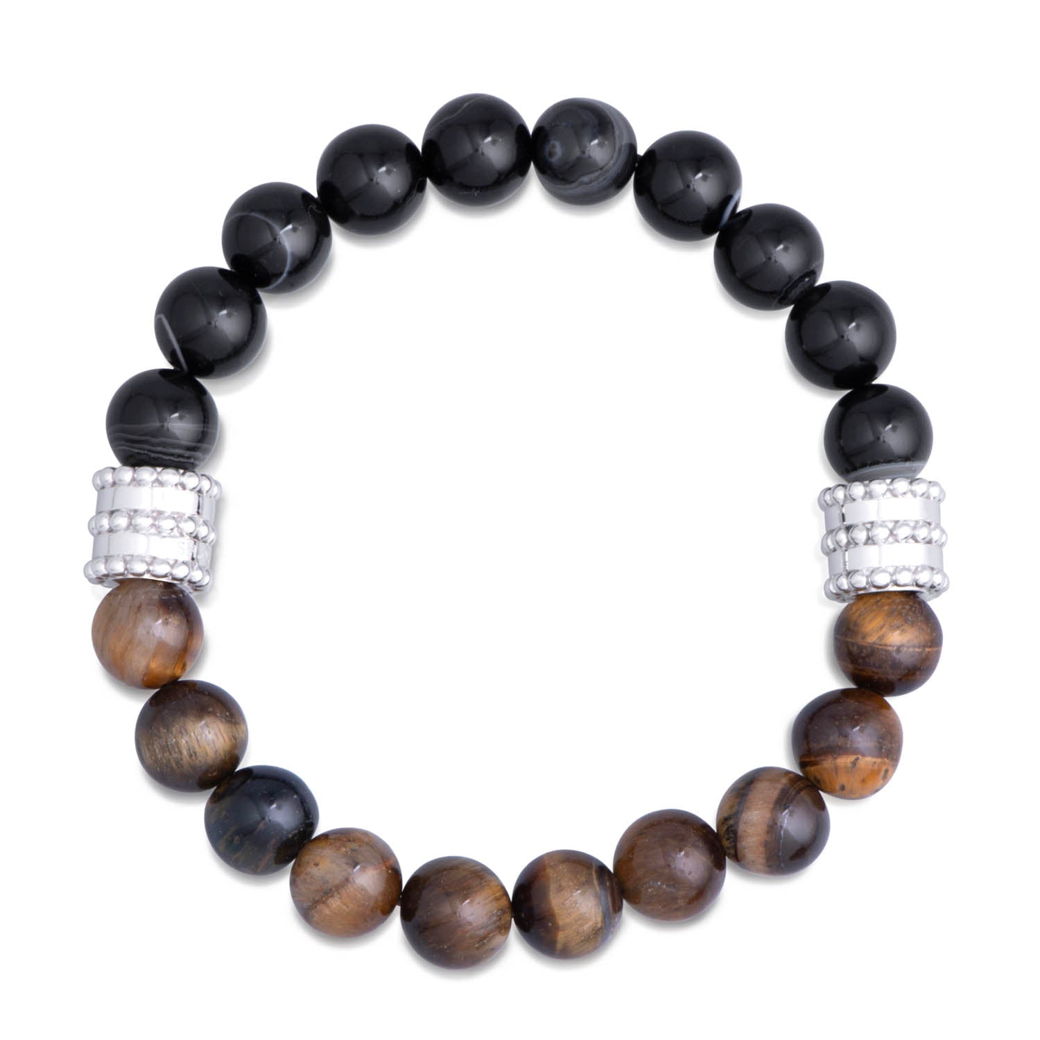 Black Agate Tiger's Eye Stone Bracelet