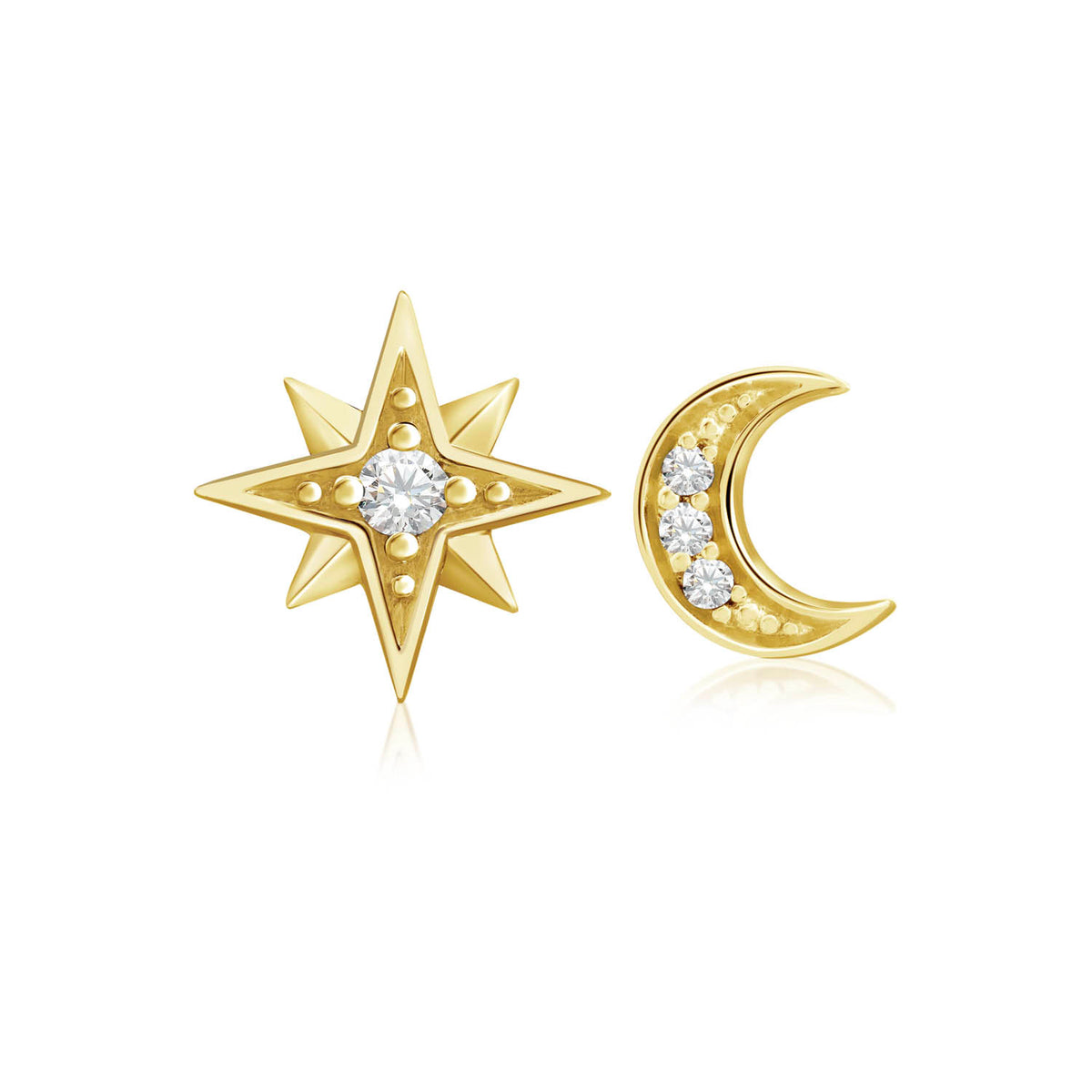 Moon &amp; Stars Post Earrings