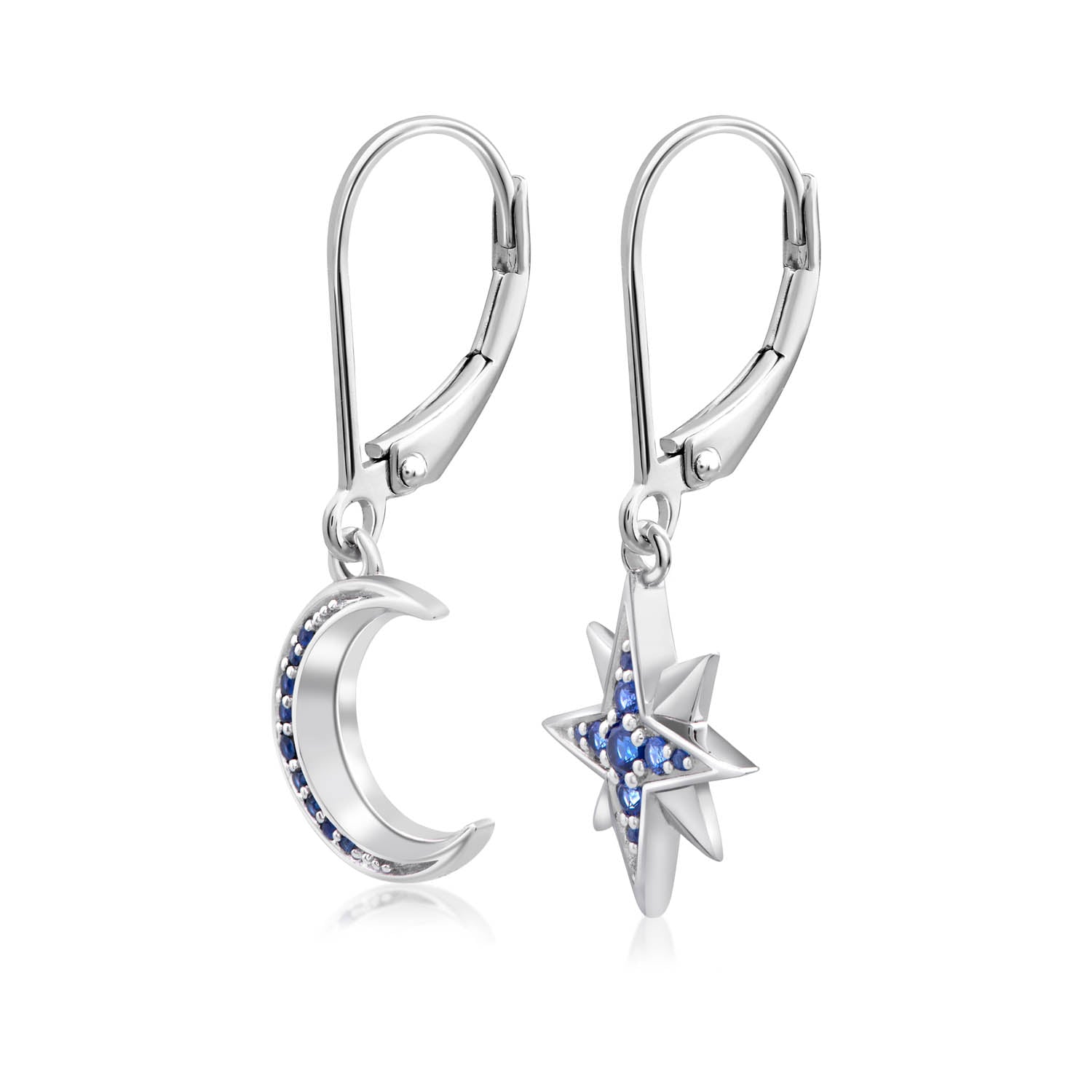 Moon & Stars Mismatched Drop Earrings