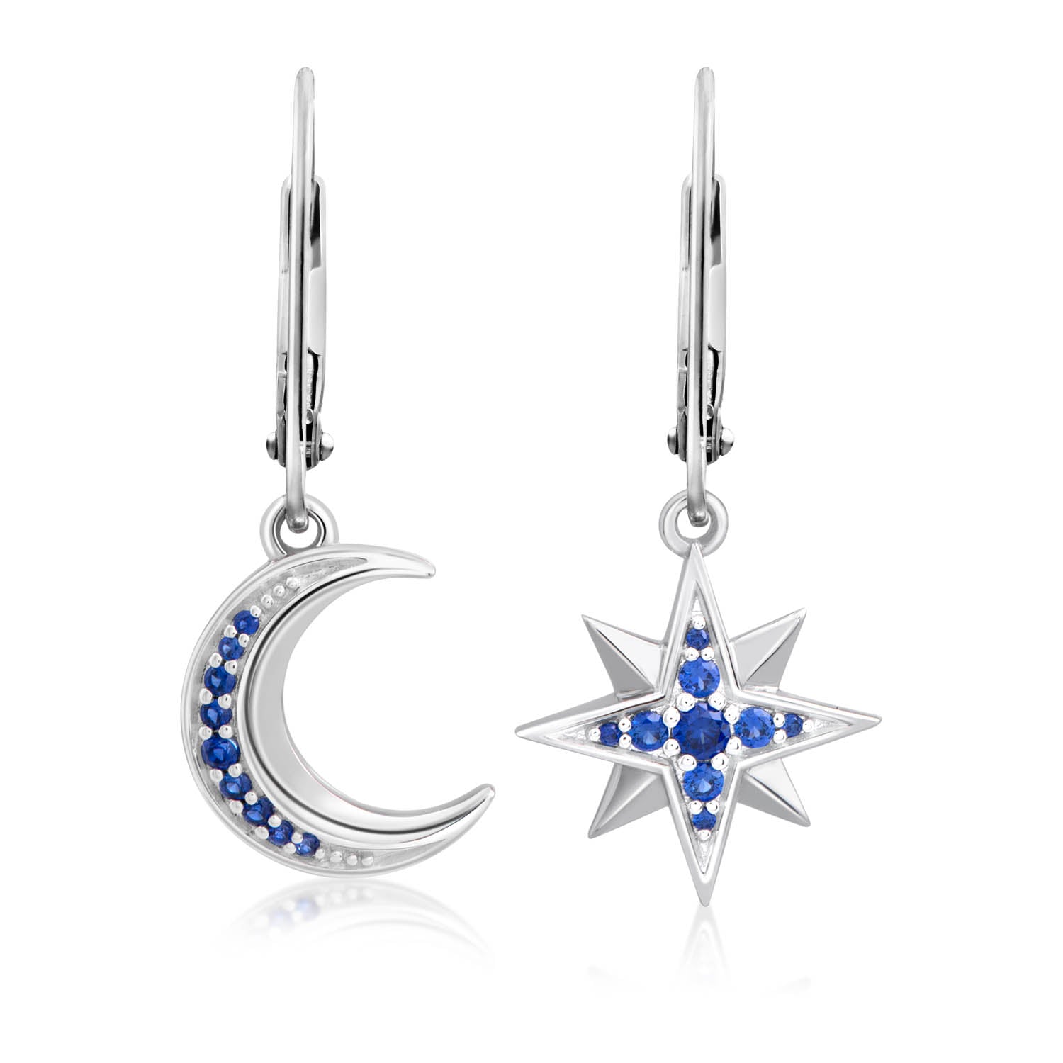 Moon & Stars Mismatched Drop Earrings