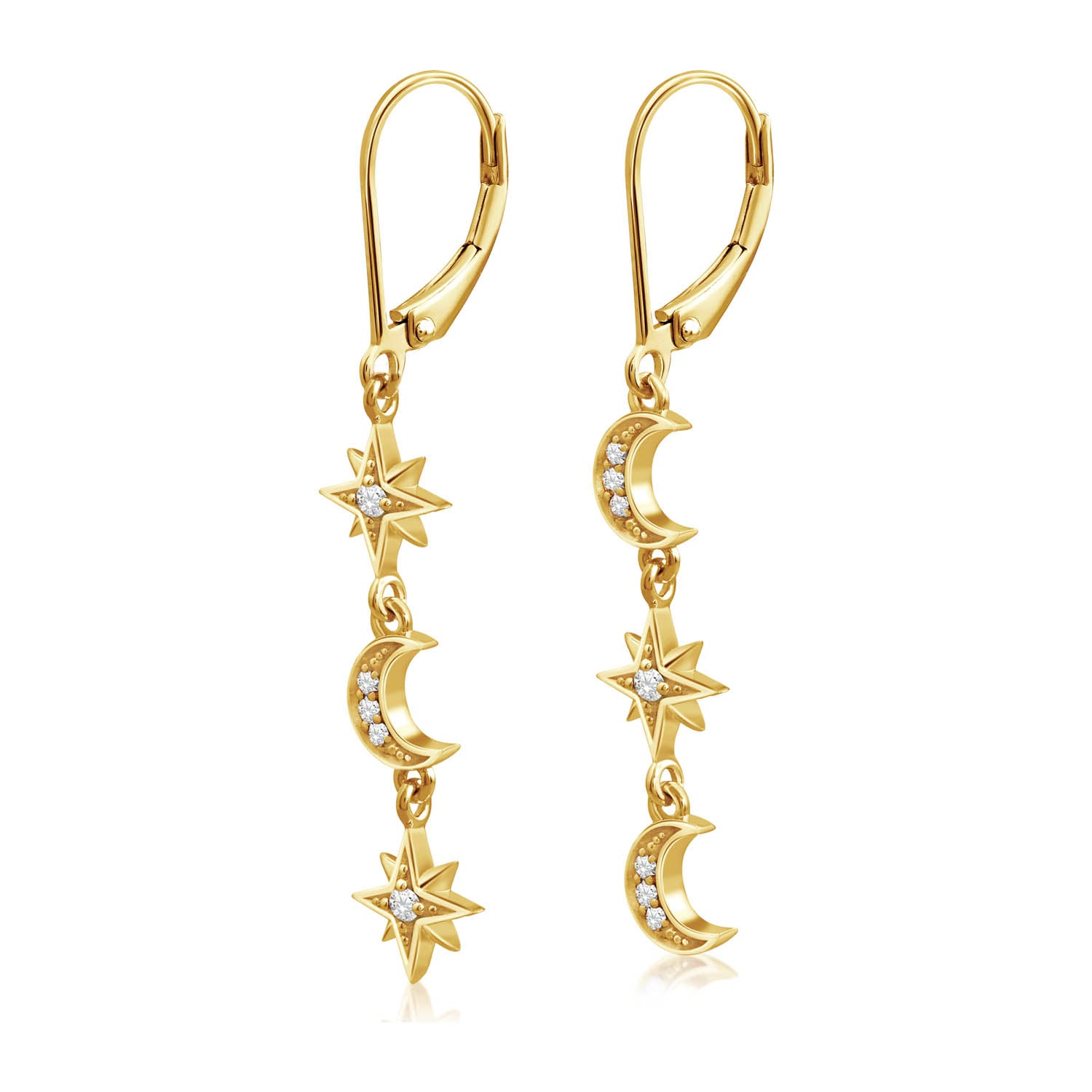 Moon & Stars Drop Earrings