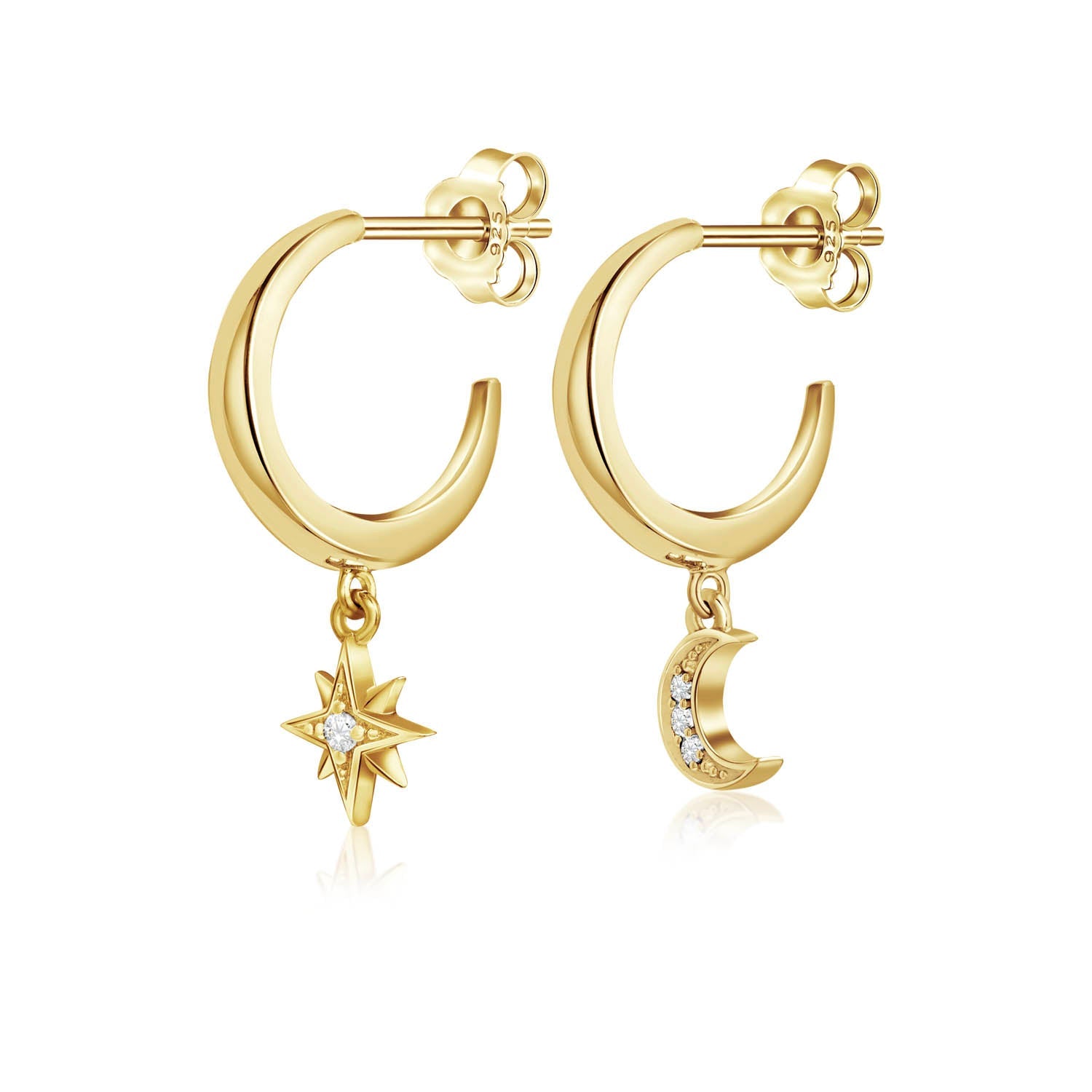 Moon & Stars Hoop Earrings