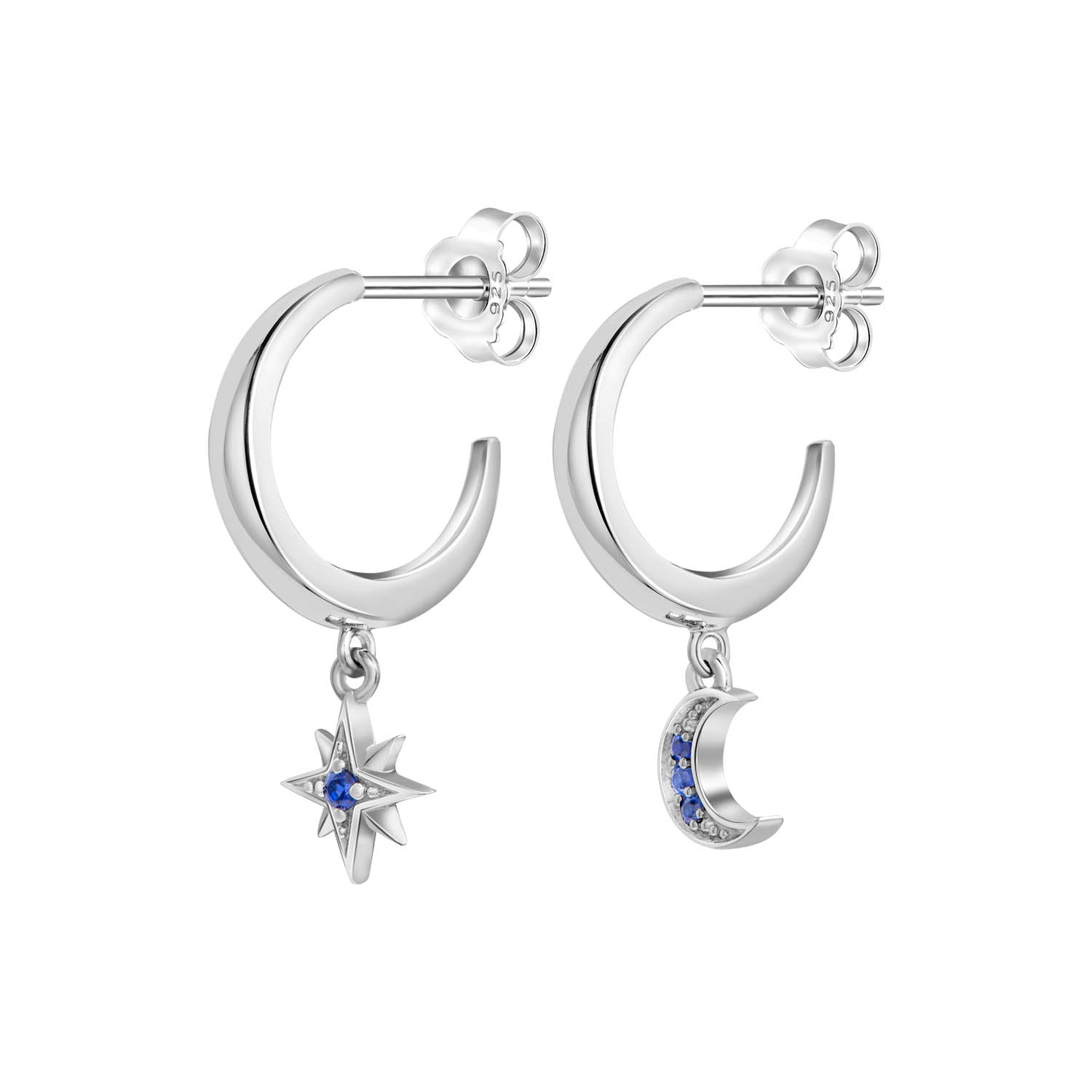 Moon & Stars Hoop Earrings