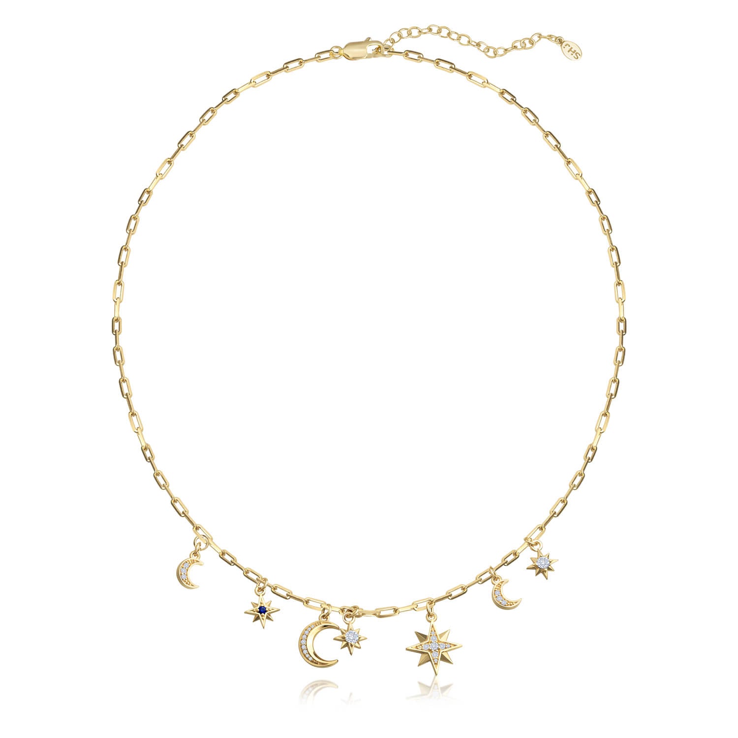 Moon & Stars Multi Charm Necklace