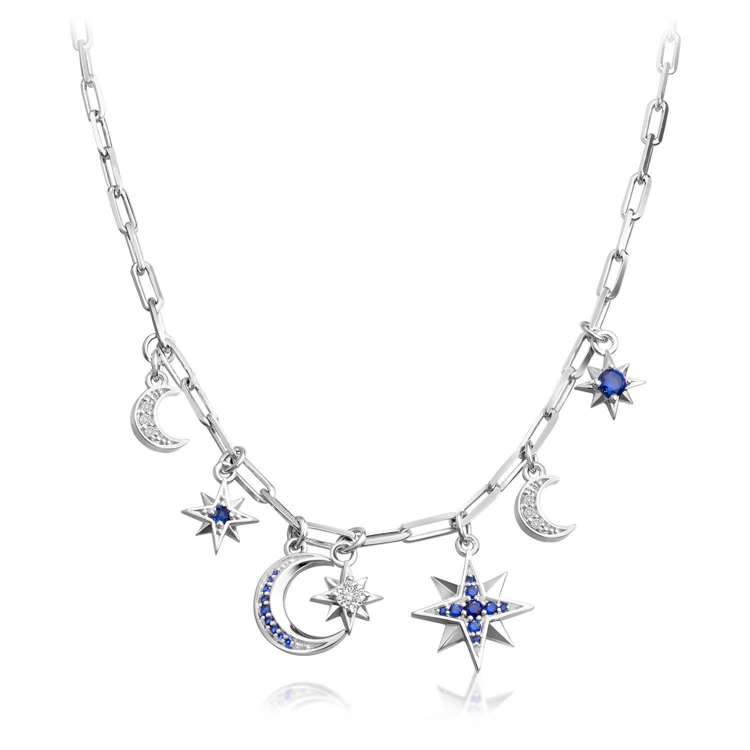 Moon & Stars Multi Charm Necklace