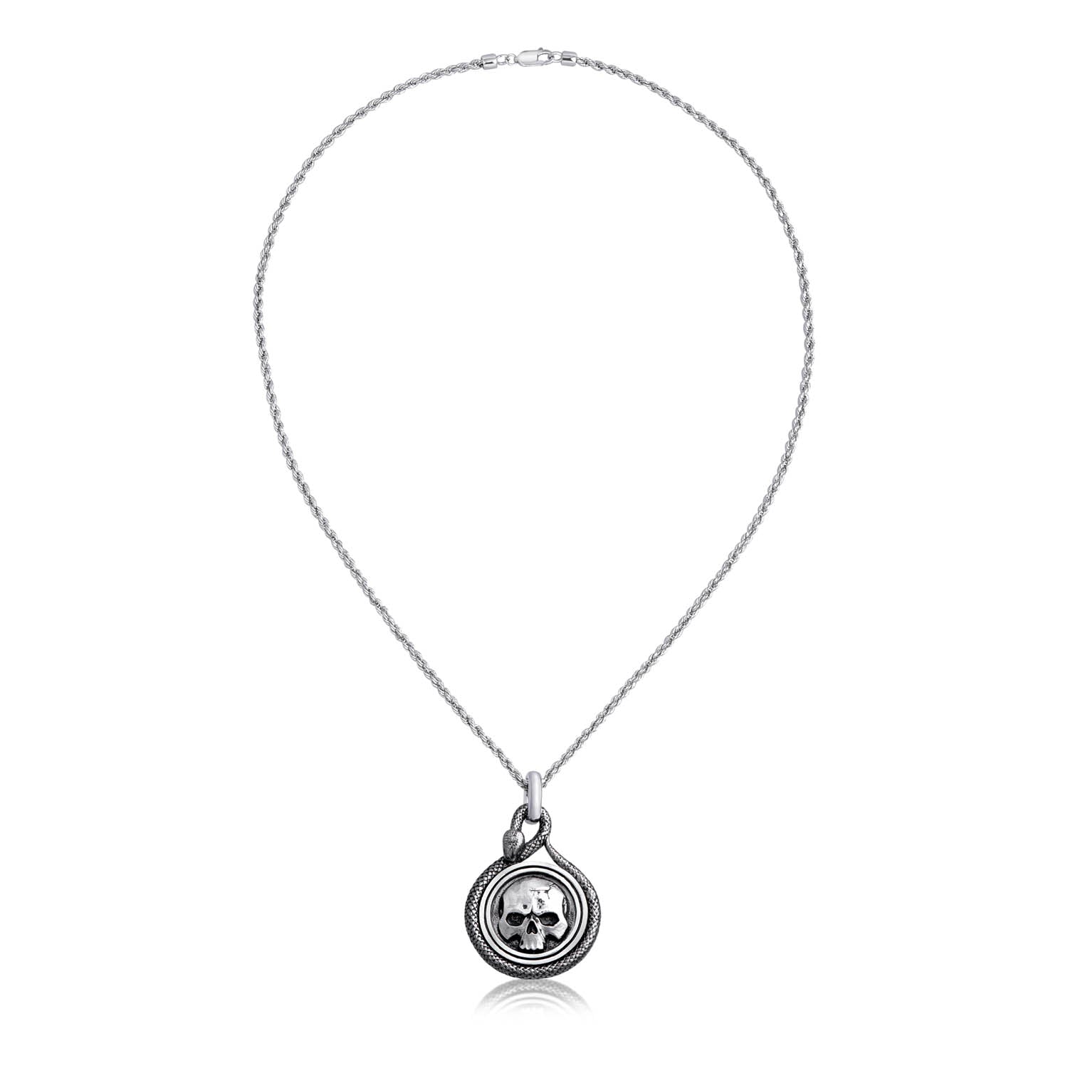 Skull & Snake Pendant Necklace