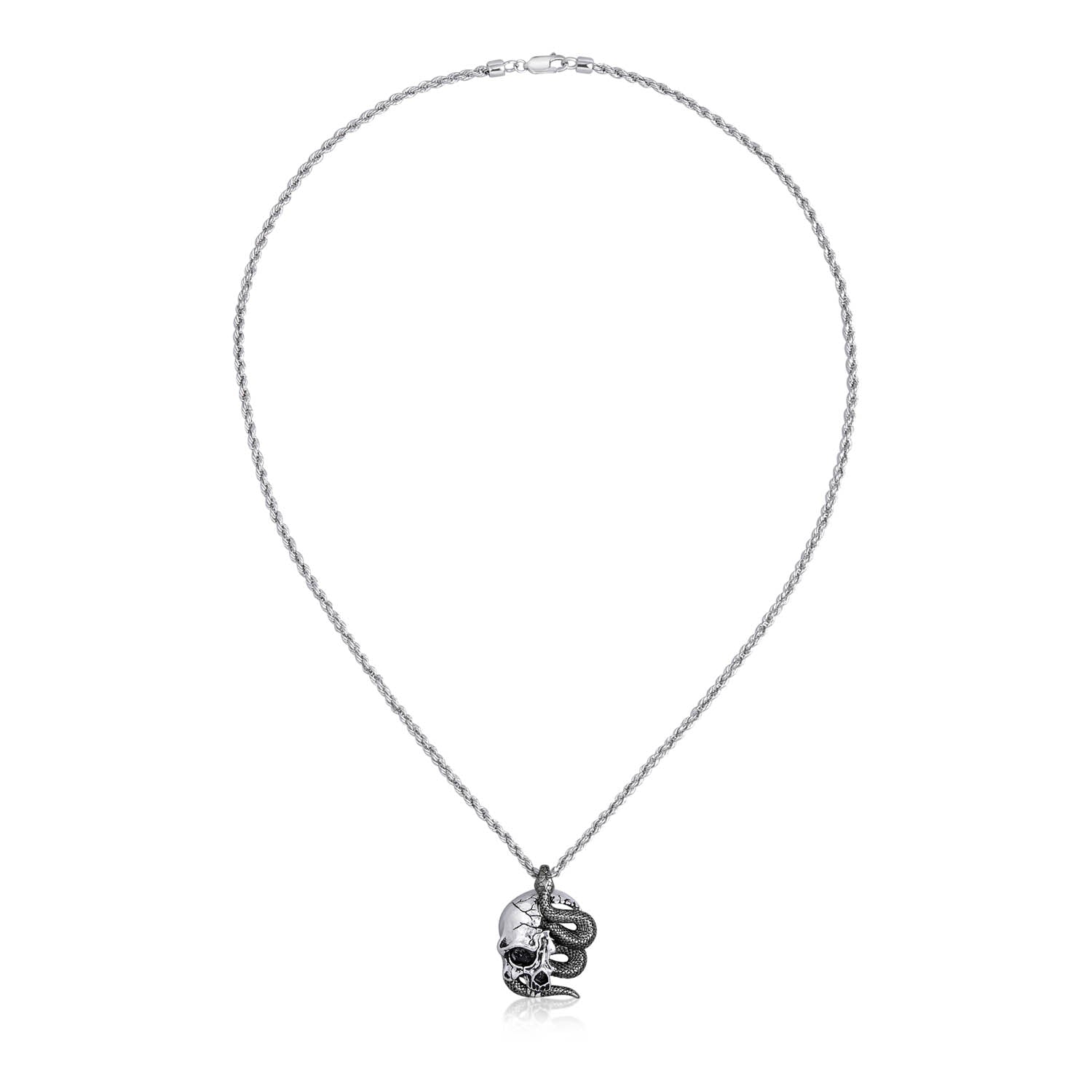 Serpent Half Skull Necklace