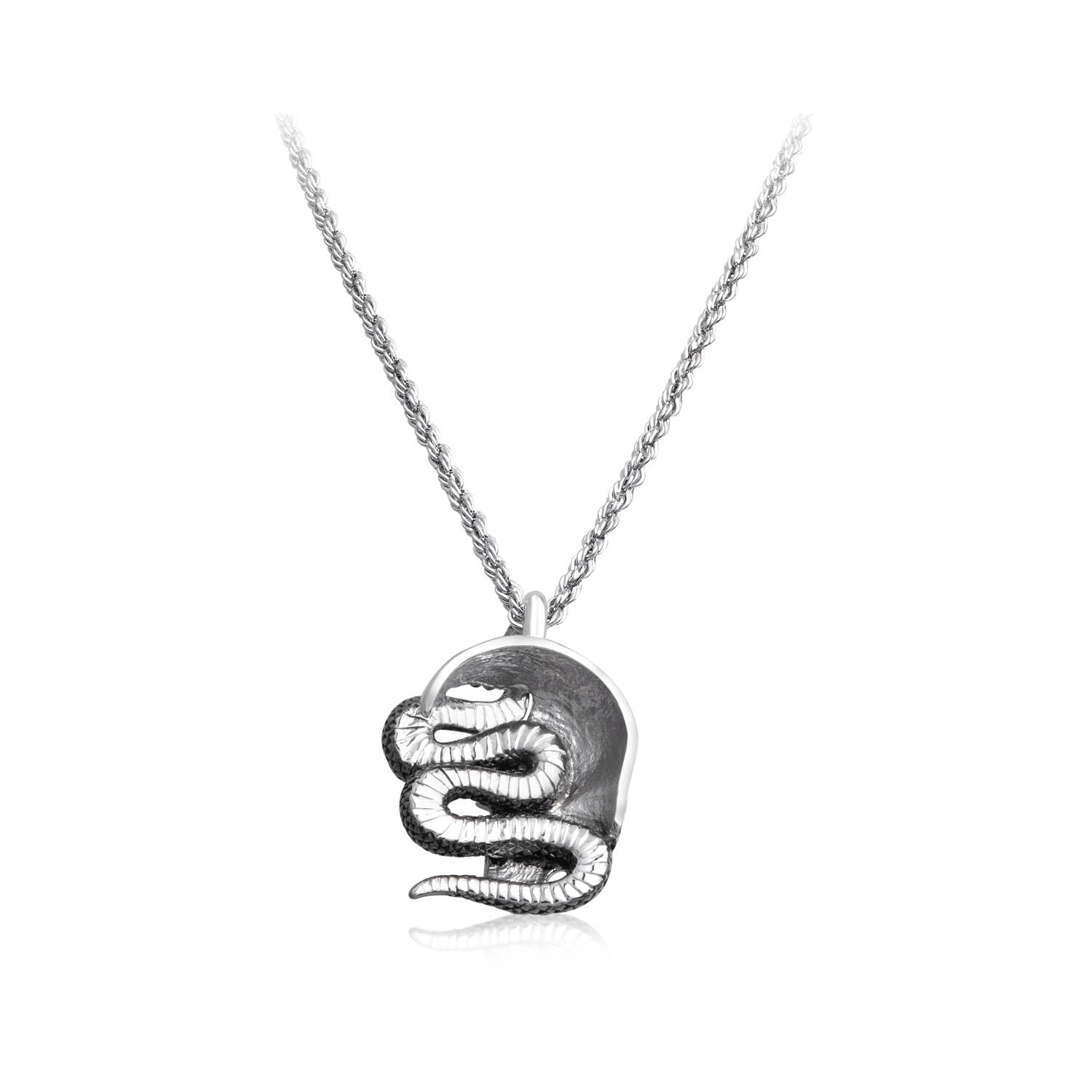 Serpent Half Skull Necklace