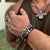 Black Double Link Chain Bracelet Steel Horse Jewelry