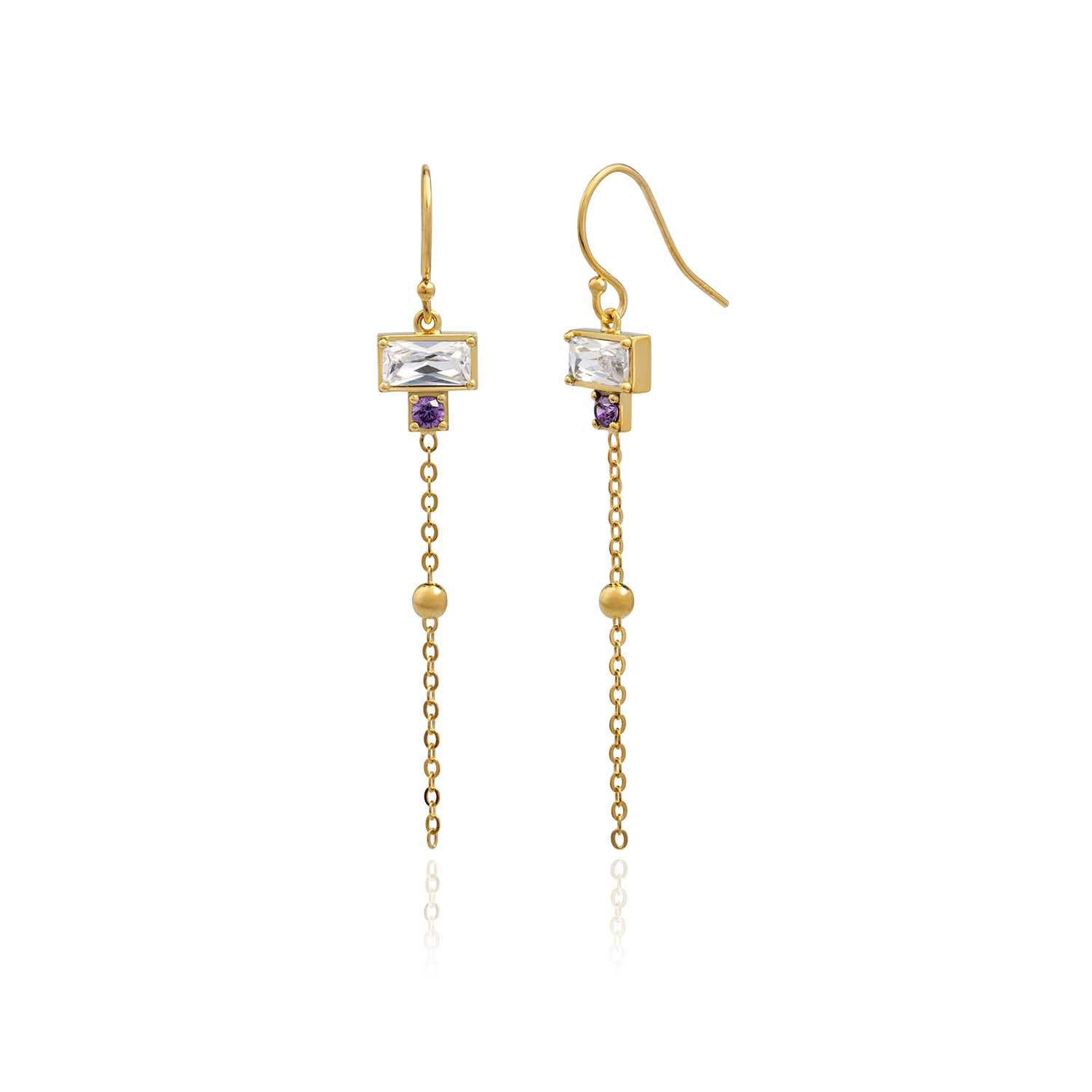 Samantha Amethyst Satellite Drop Earrings