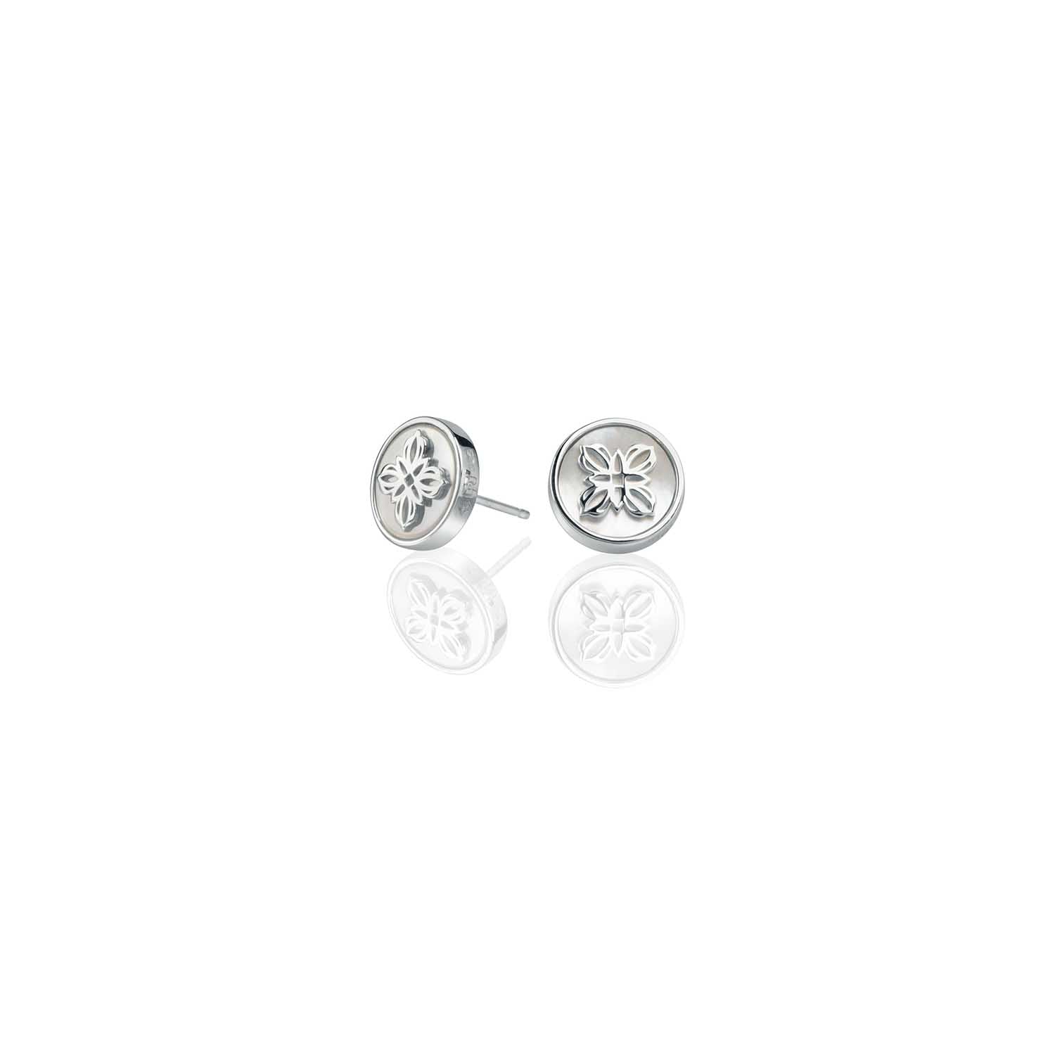 Lanna Four Petal Medallion Post Earrings