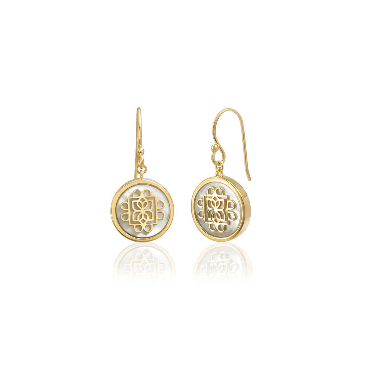 Lanna Eight Petal Medallion Drop Earrings