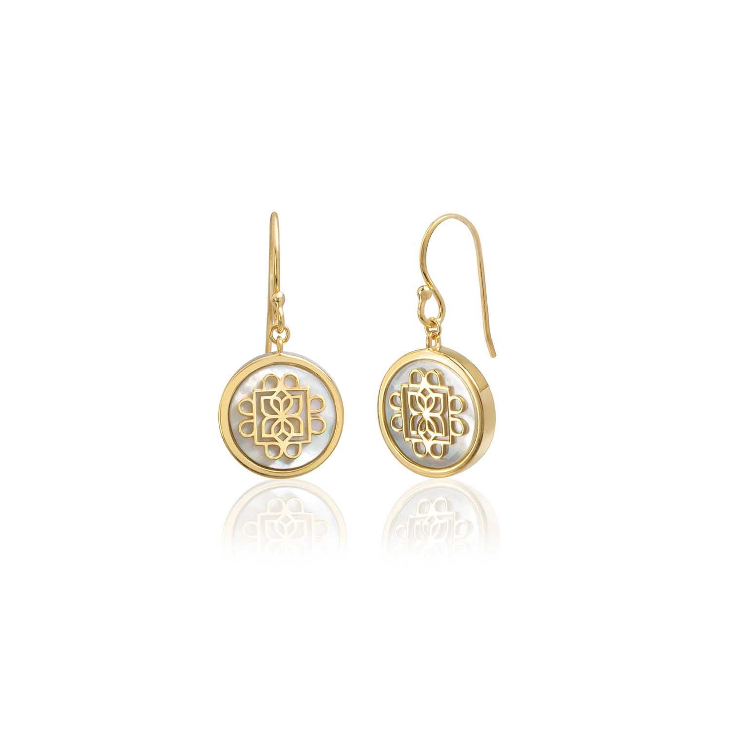 Lanna Eight Petal Medallion Drop Earrings