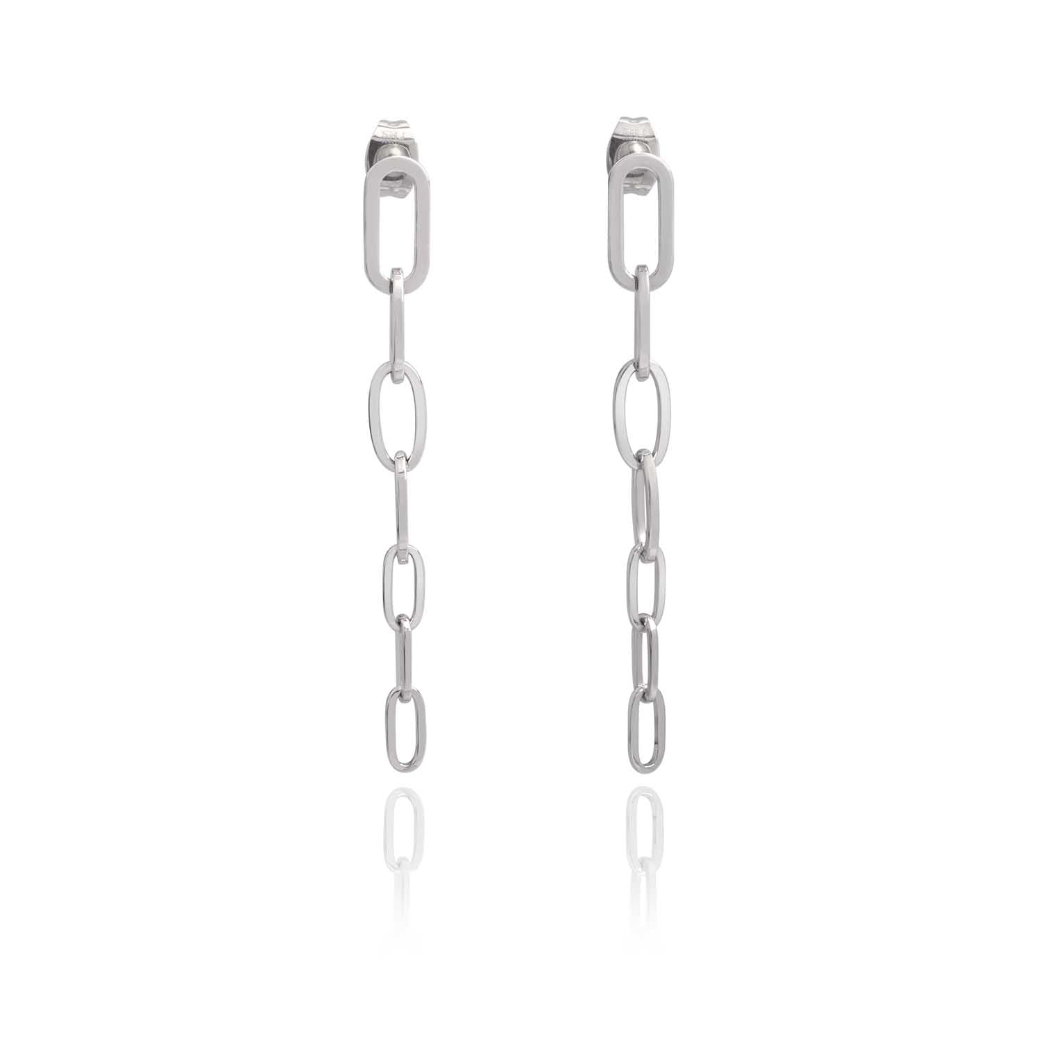 Paper Clip Chain Drop Earrings