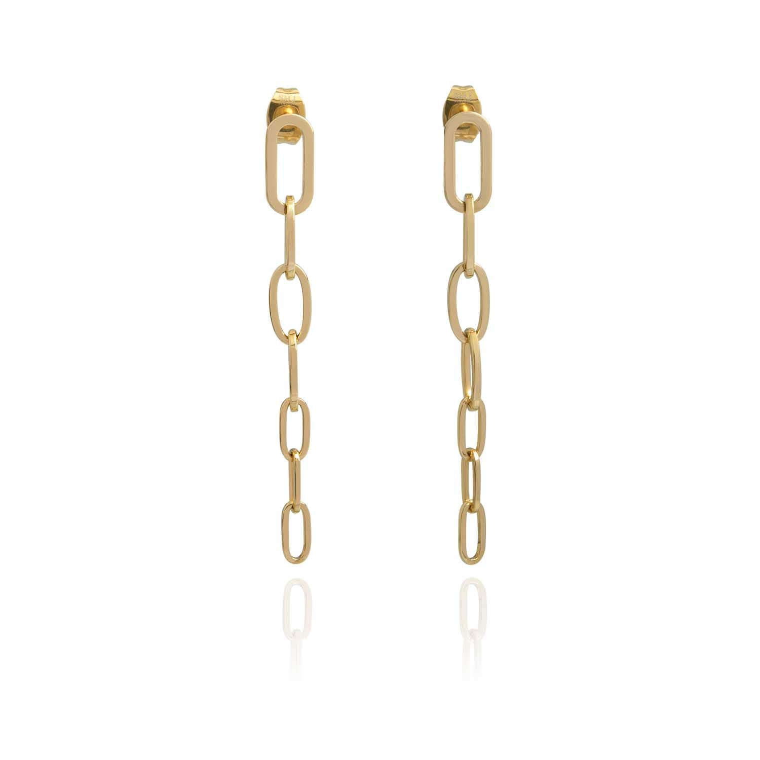 Paper Clip Chain Drop Earrings