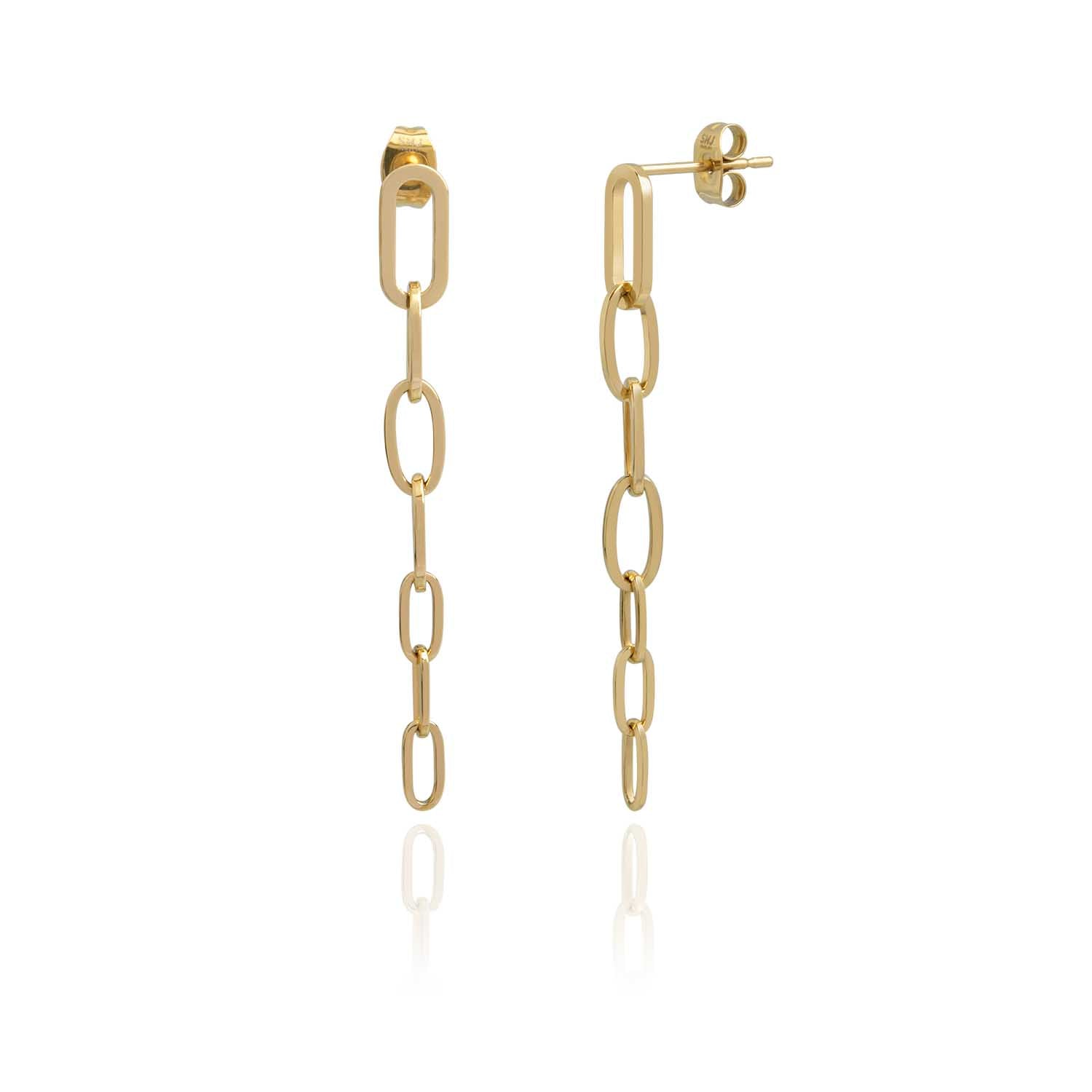 Paper Clip Chain Drop Earrings