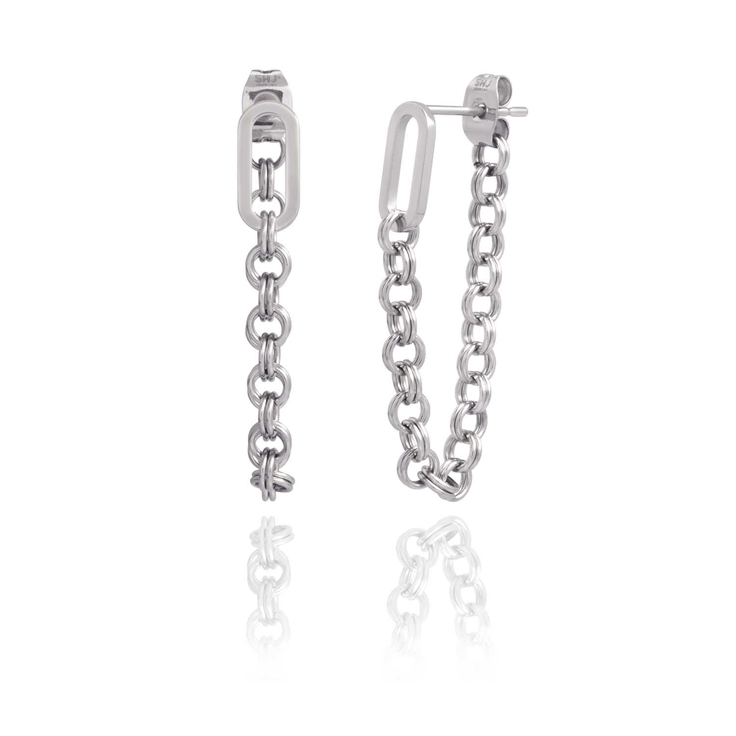 Dual Links Chain Earrings