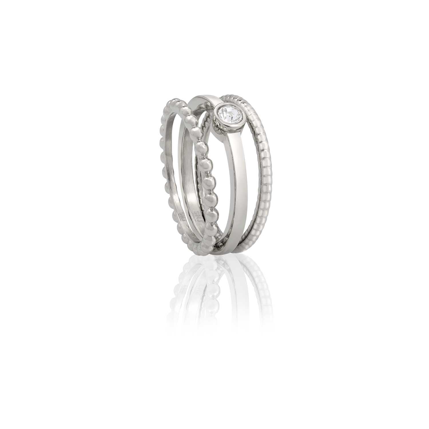 Trinity Circle Stone Stacking Ring Set