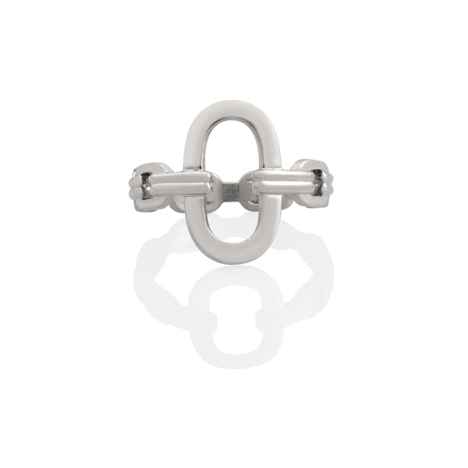 Dual Links Chain Ring Steel Horse Jewelry