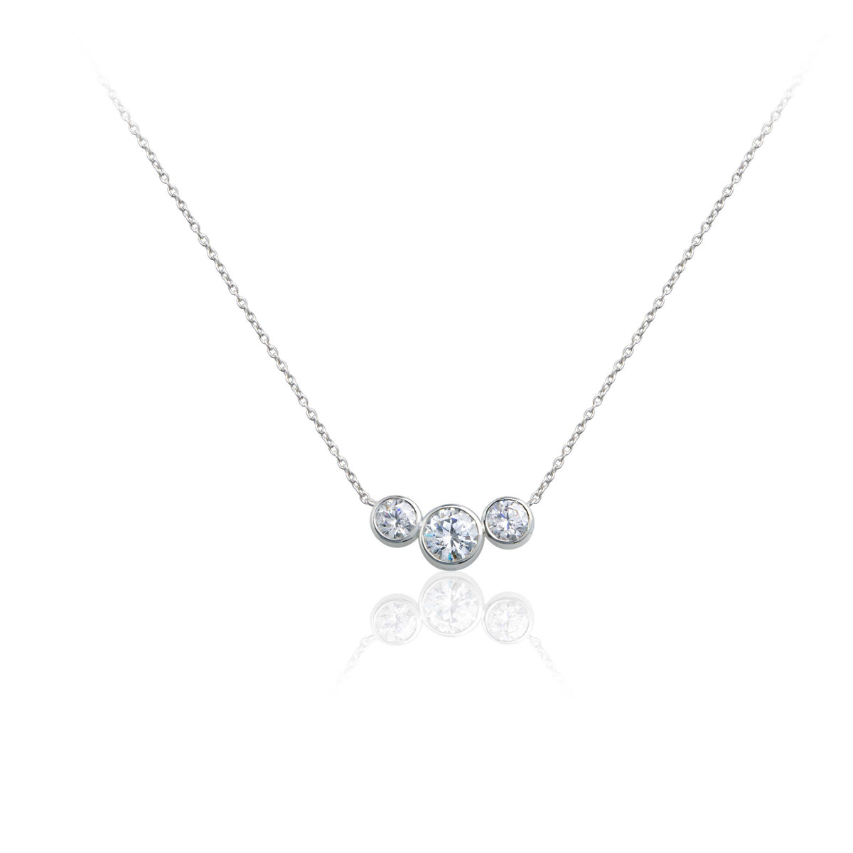 Lanna Solitaire 3-Stone Necklace