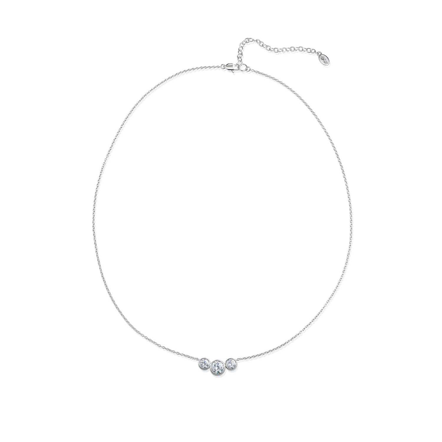 Lanna Solitaire 3-Stone Necklace