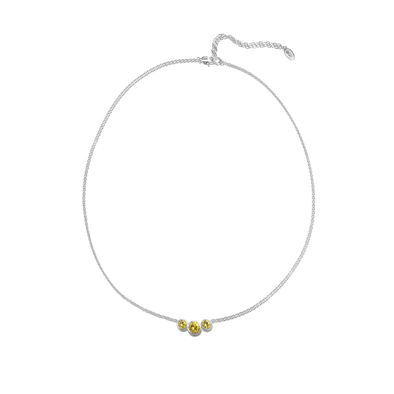 Lanna Solitaire 3-Stone Necklace