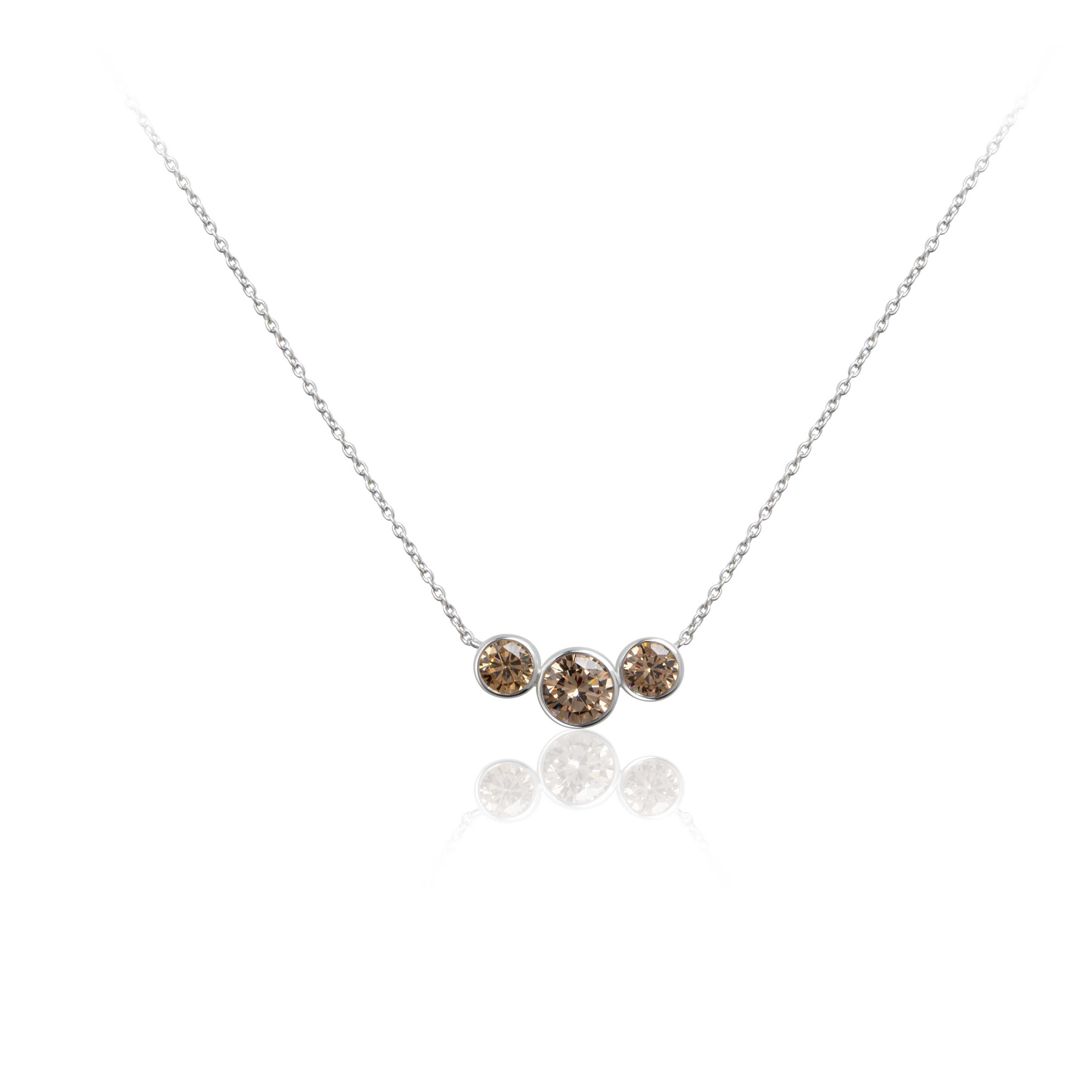 Lanna Solitaire 3-Stone Necklace