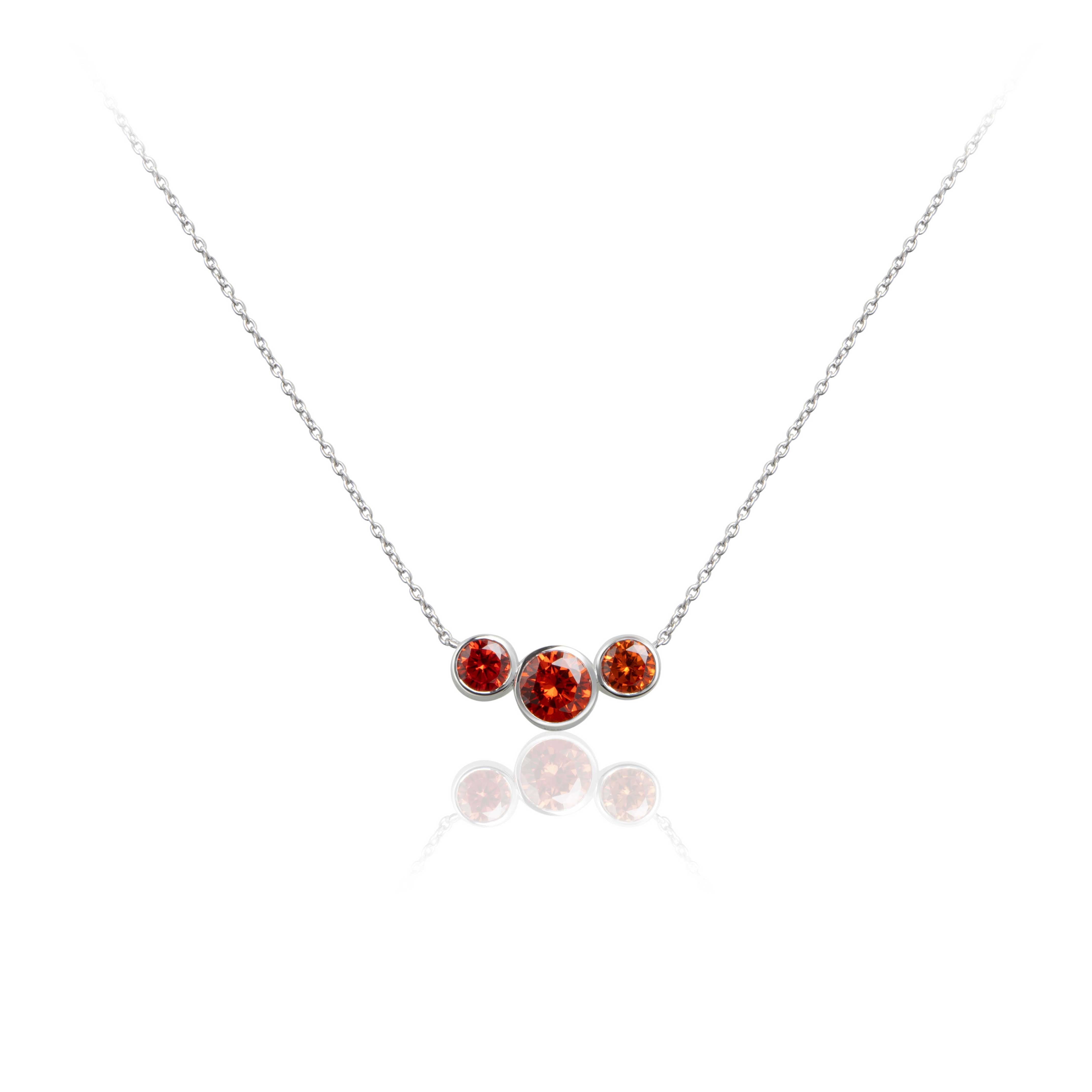 Lanna Solitaire 3-Stone Necklace