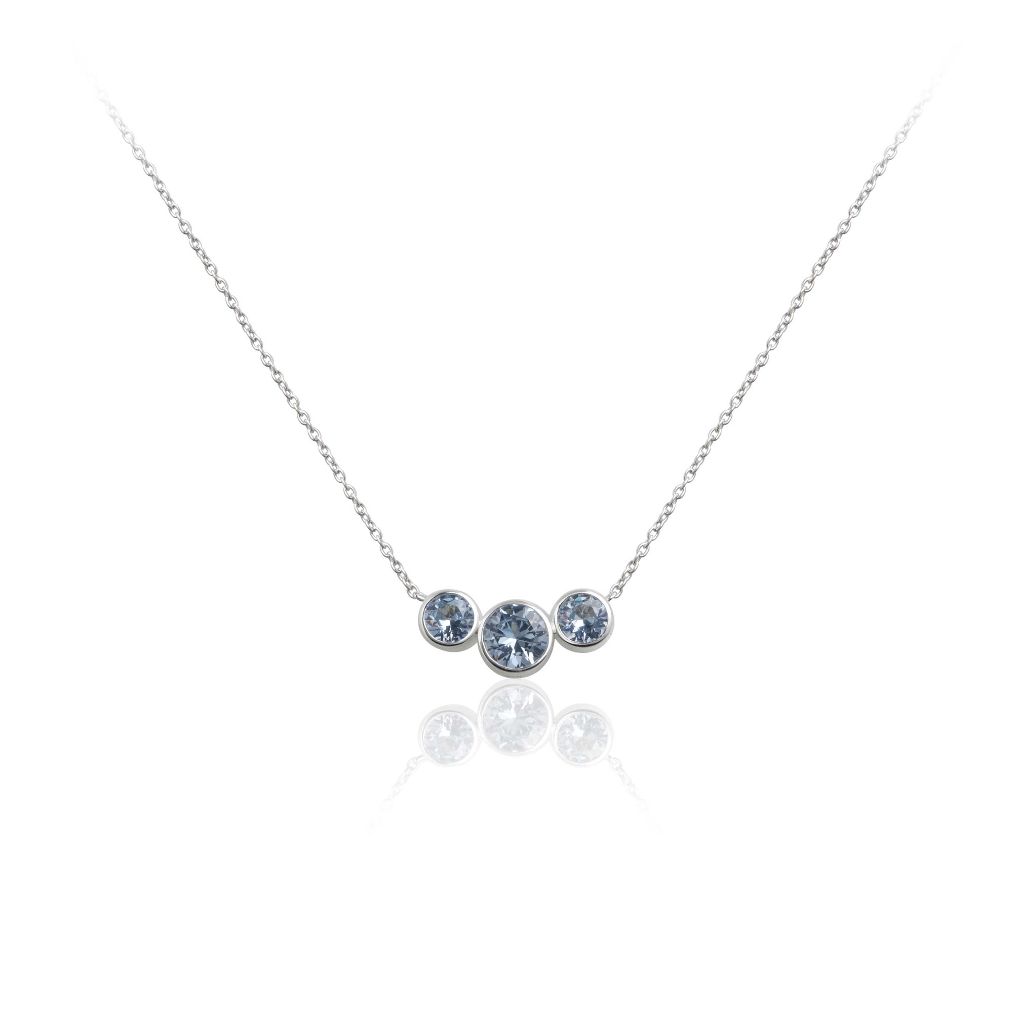 Lanna Solitaire 3-Stone Necklace