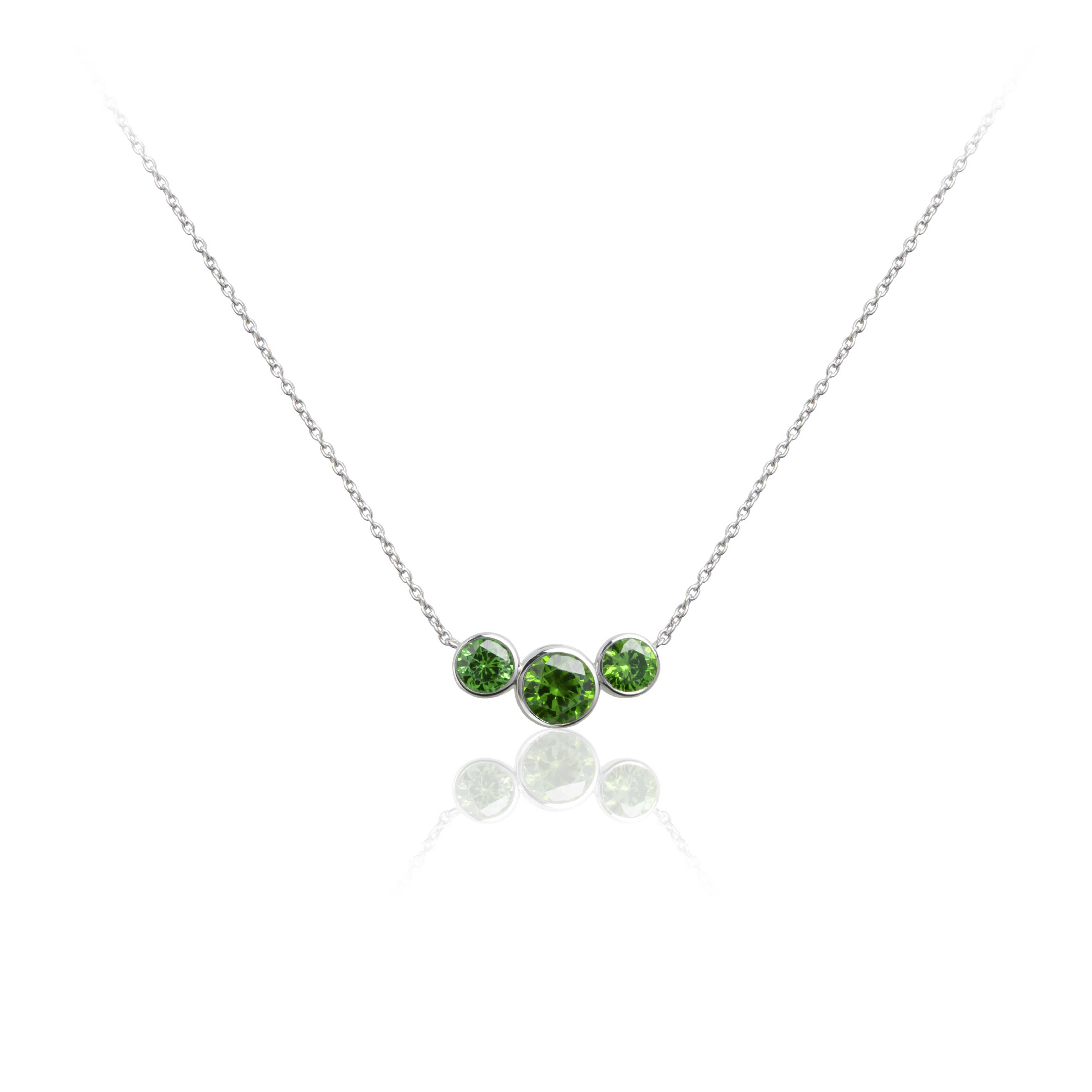 Lanna Solitaire 3-Stone Necklace