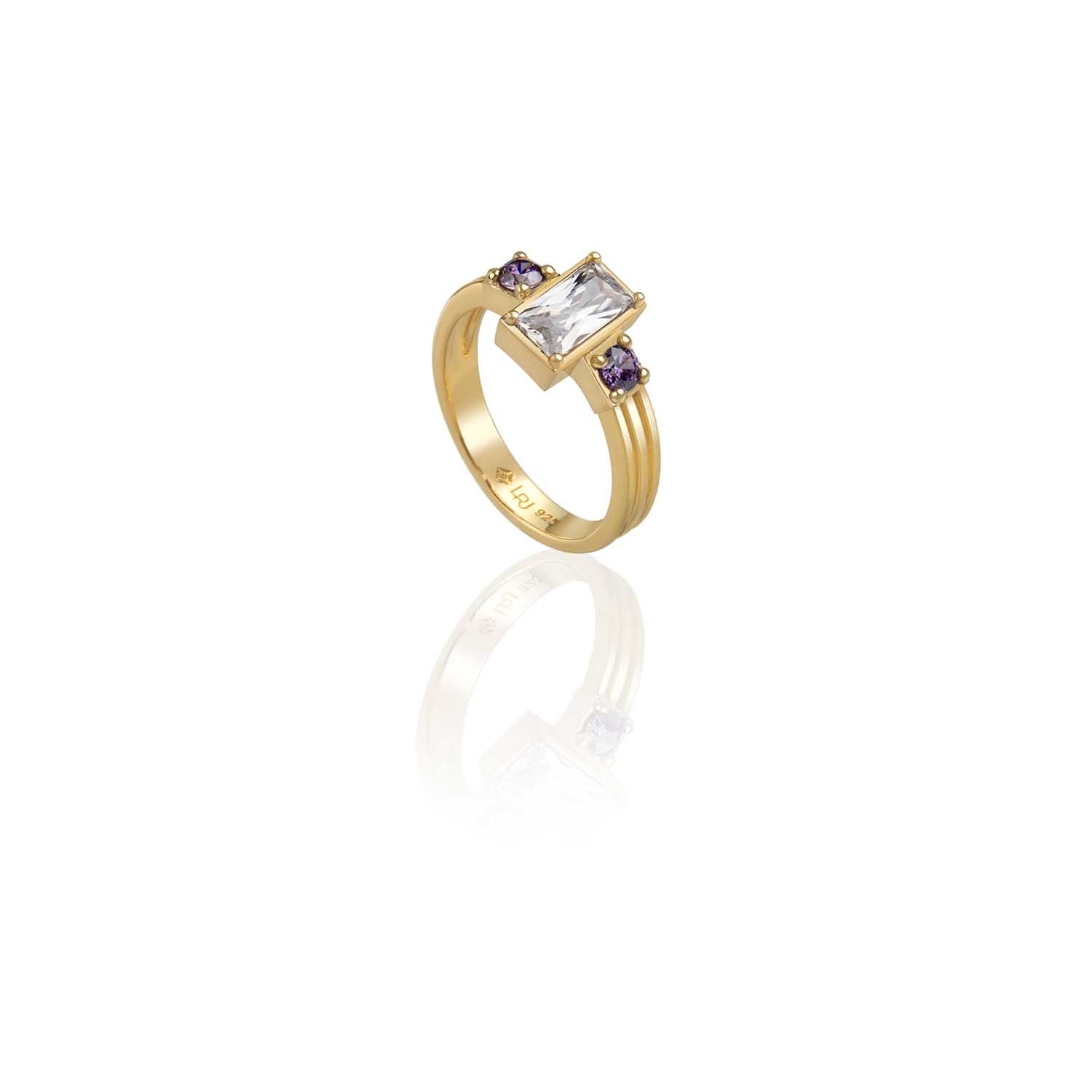 Samantha Amethyst Baguette Ring