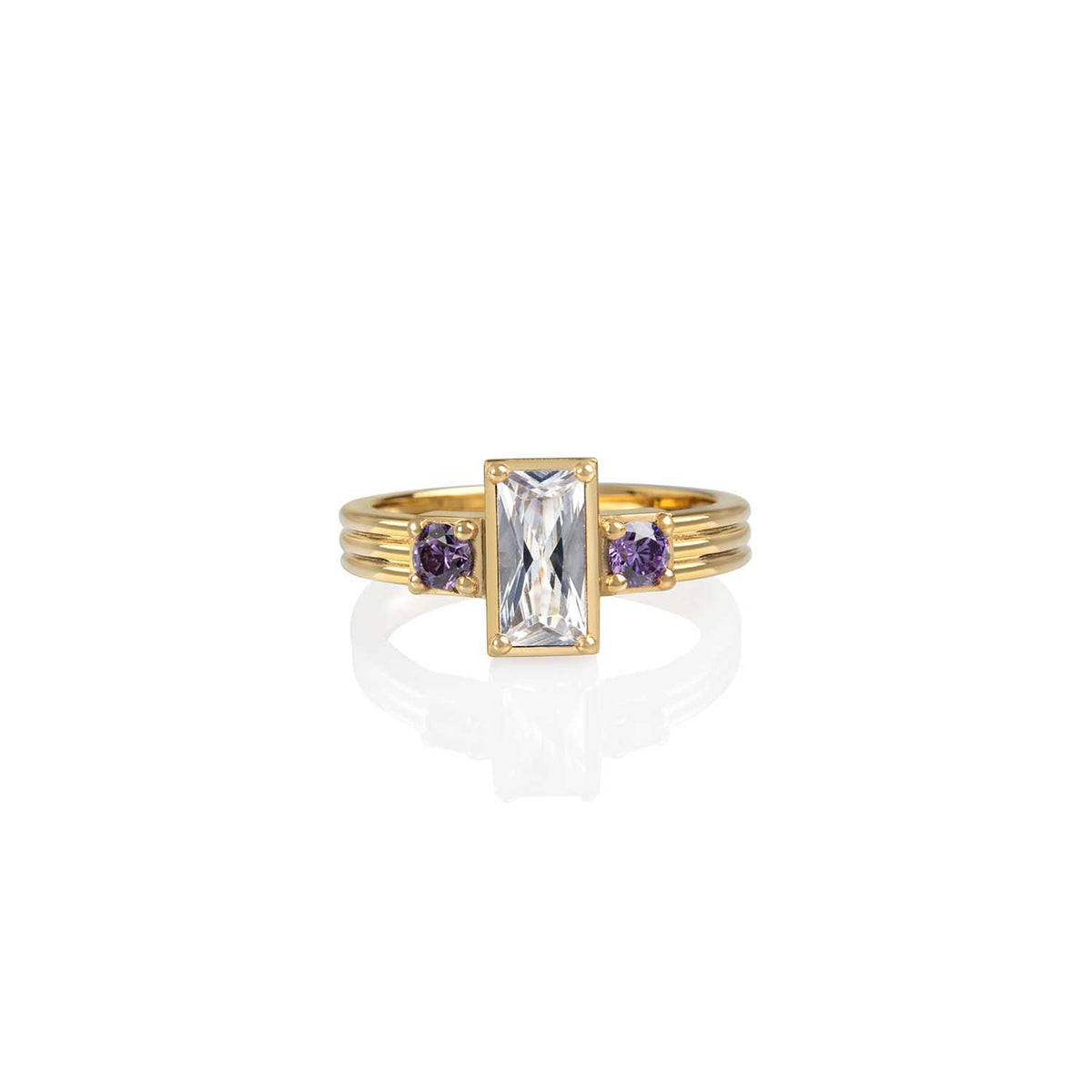 Samantha Amethyst Baguette Ring