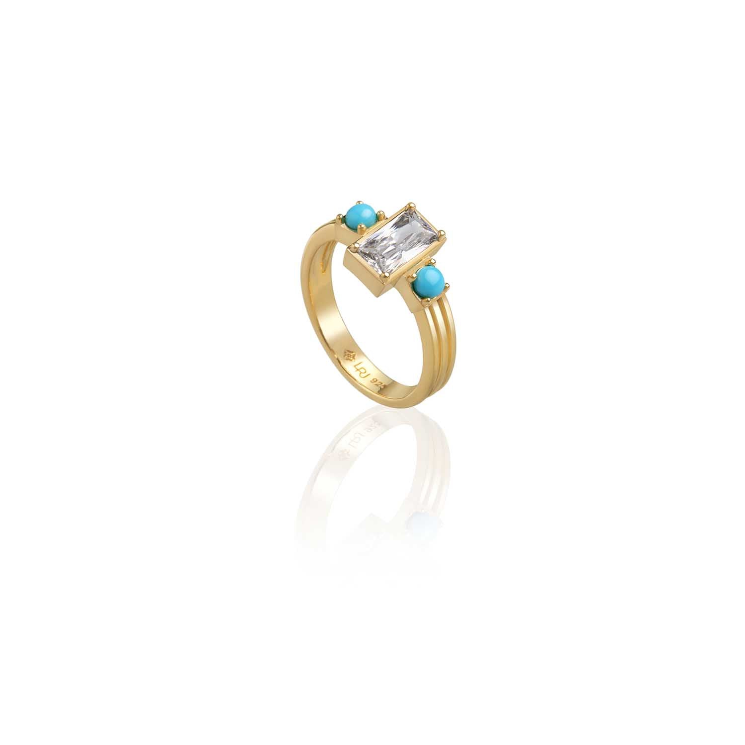 Samantha Turquoise Baguette Ring