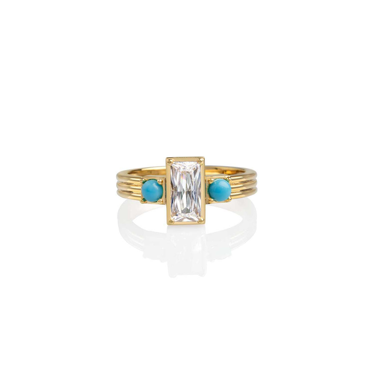 Samantha Turquoise Baguette Ring