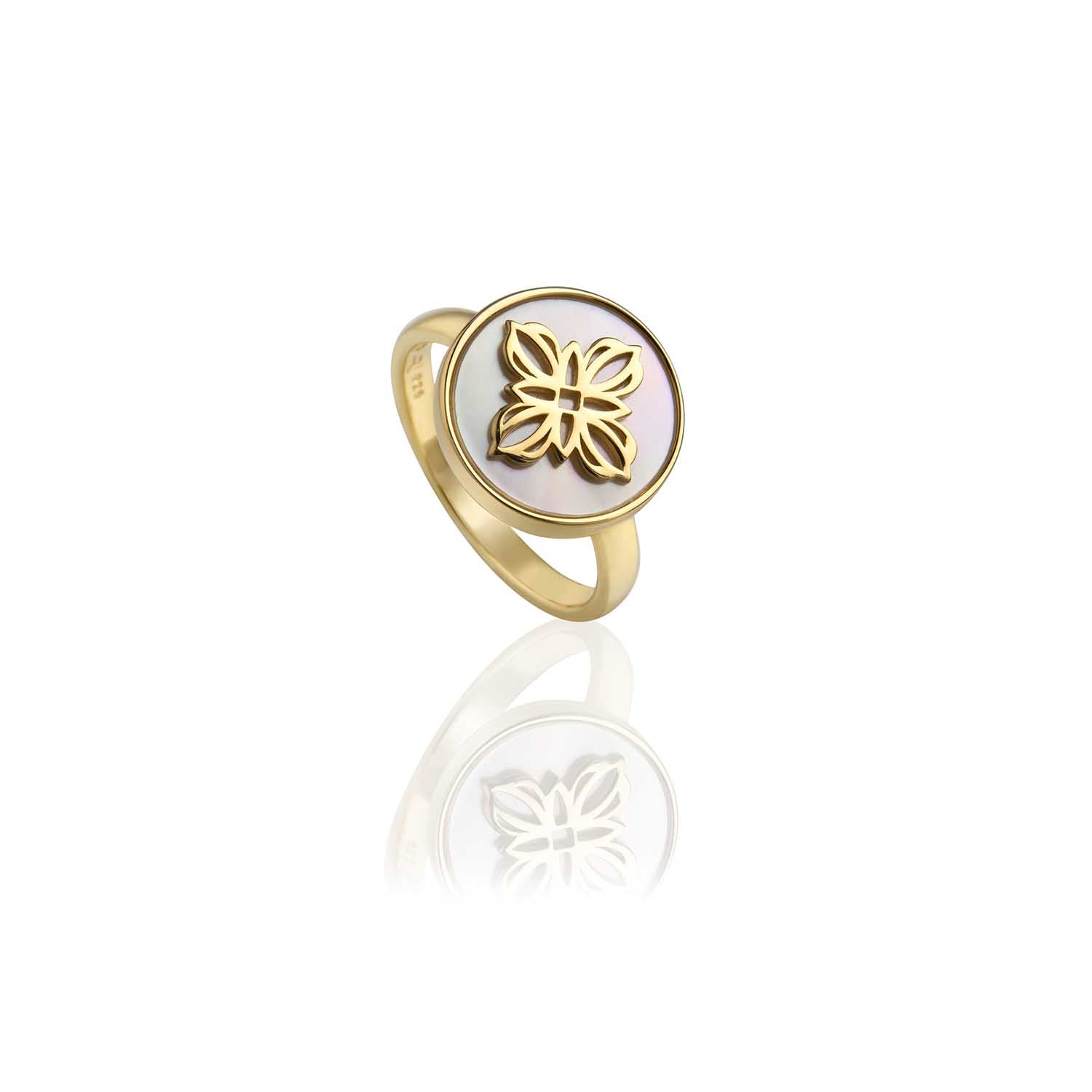 Lanna Four Petal Medallion Ring