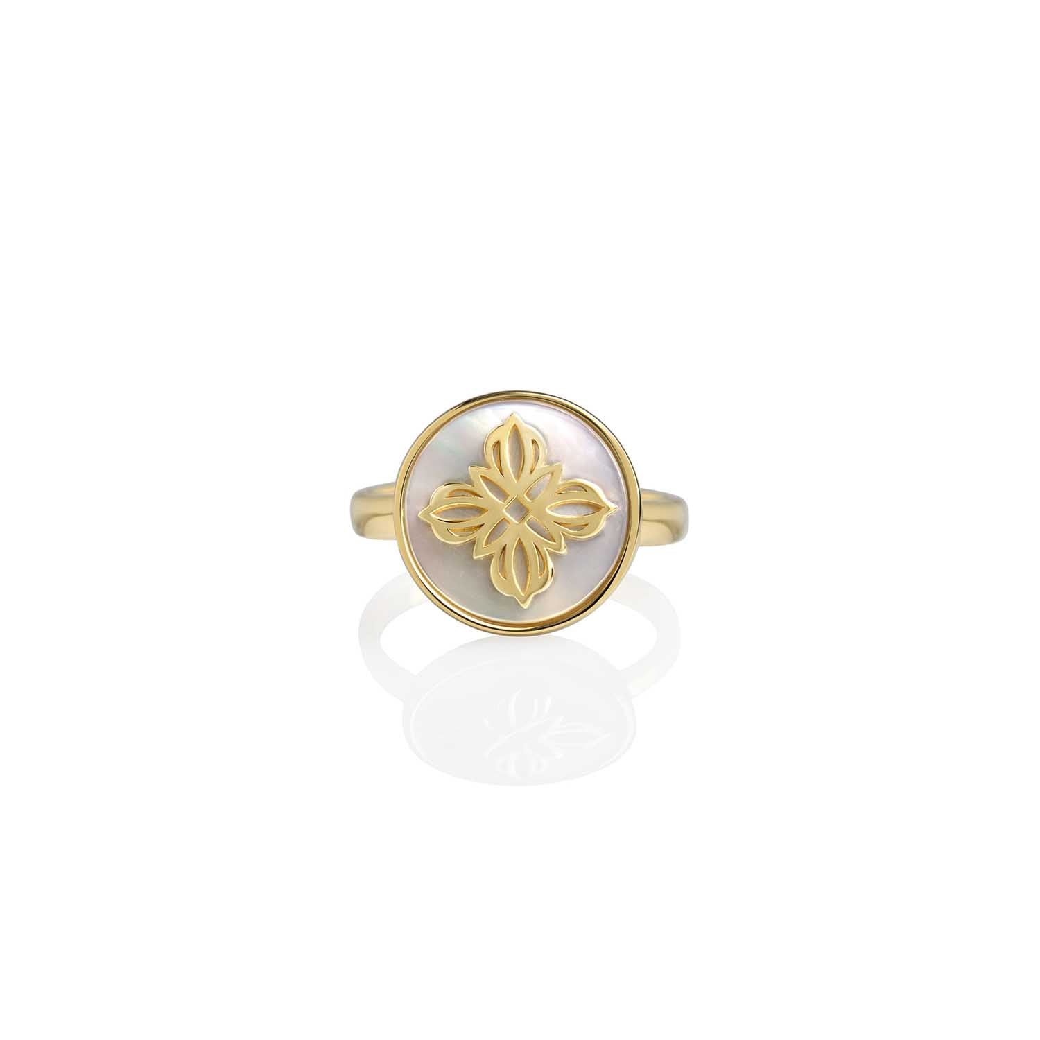 Lanna Four Petal Medallion Ring