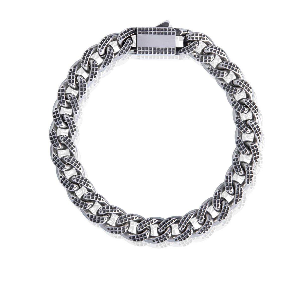 Checkered Curblink Bracelet Steel Horse Jewelry