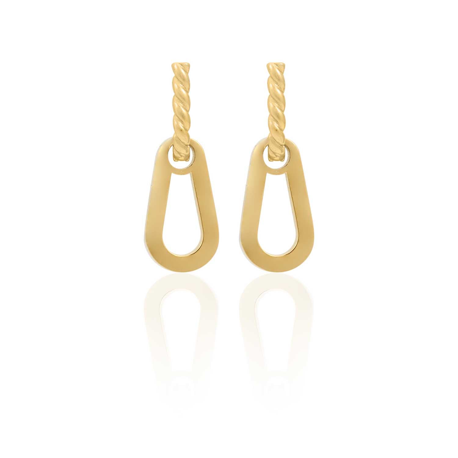 Double Carabiner Woven Hoop Earrings