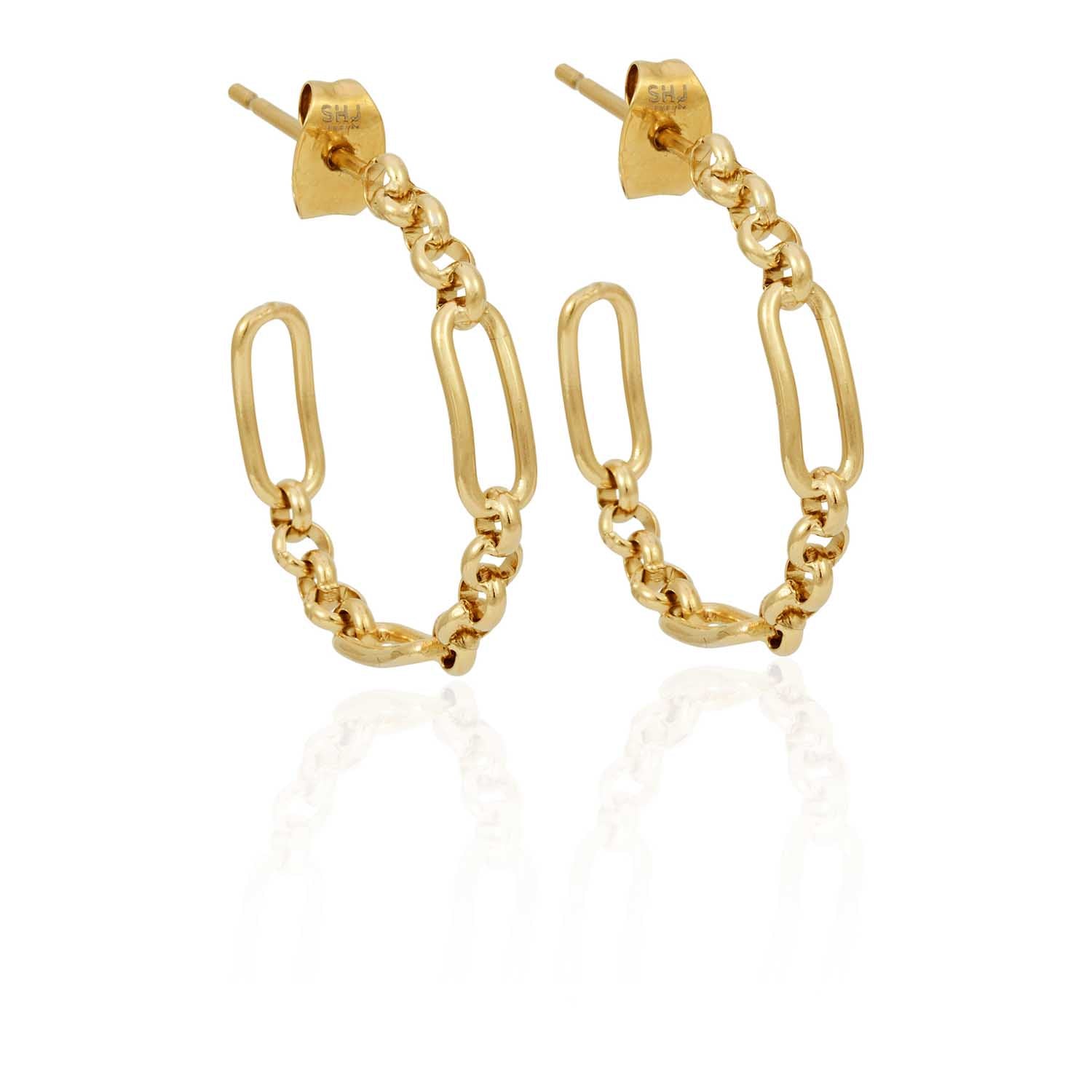 Dual Links Hoop Earrings