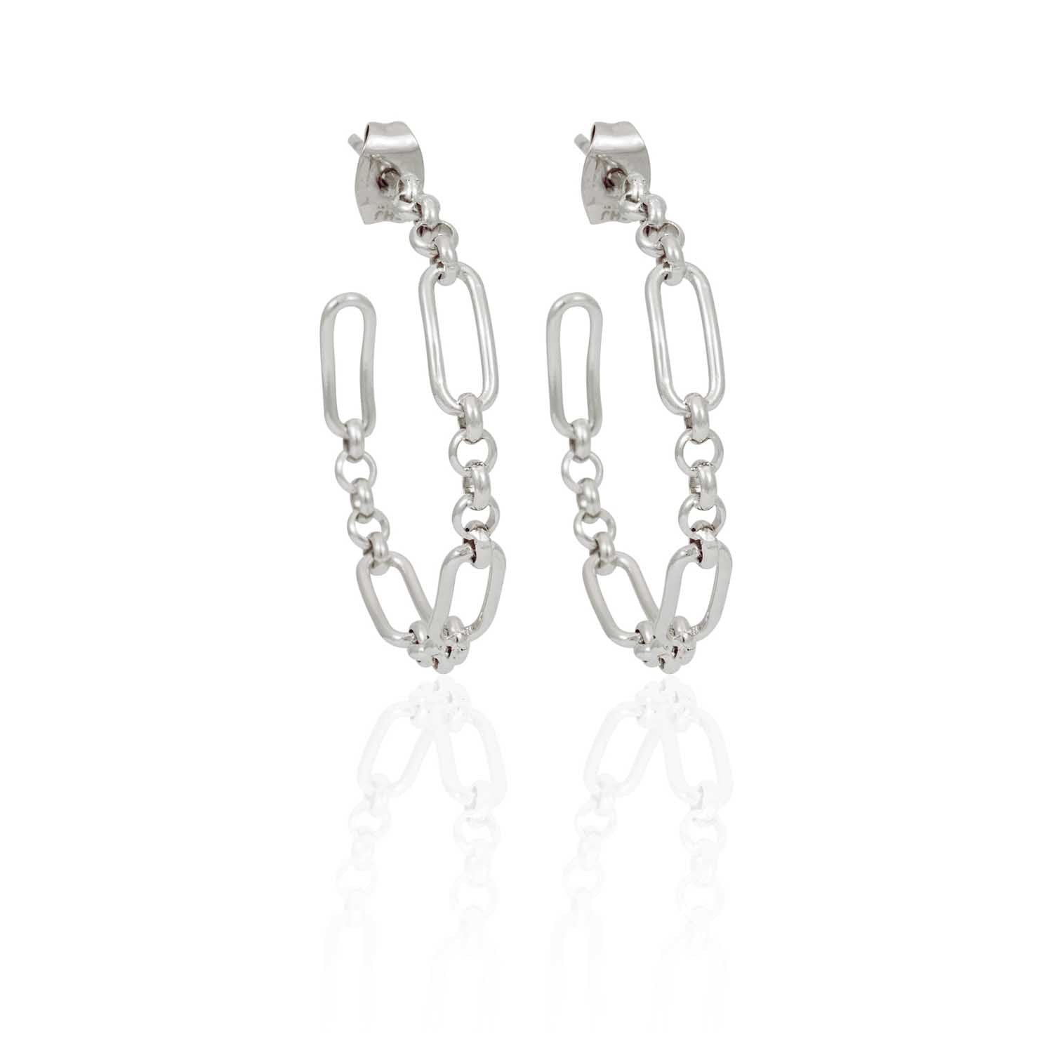 Dual Links Hoop Earrings