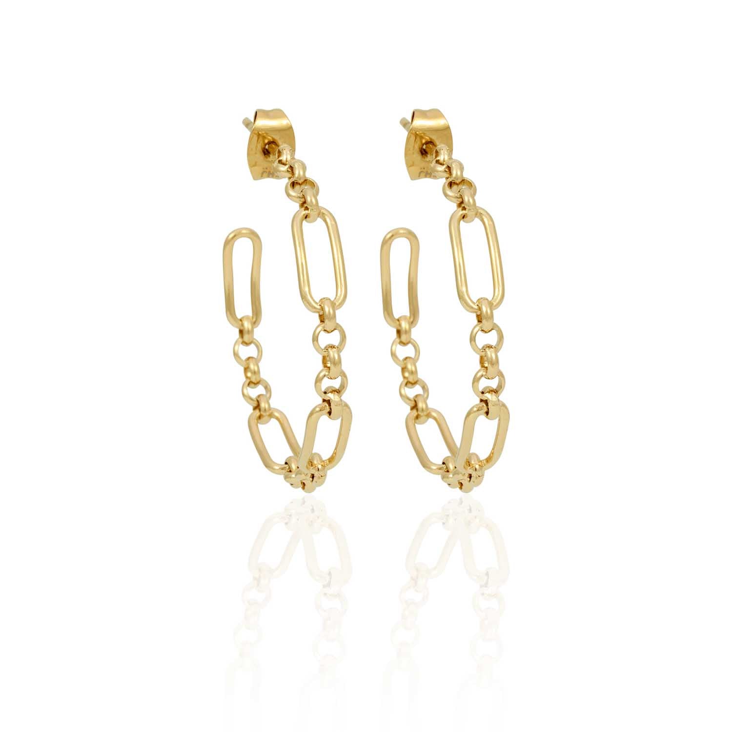 Dual Links Hoop Earrings