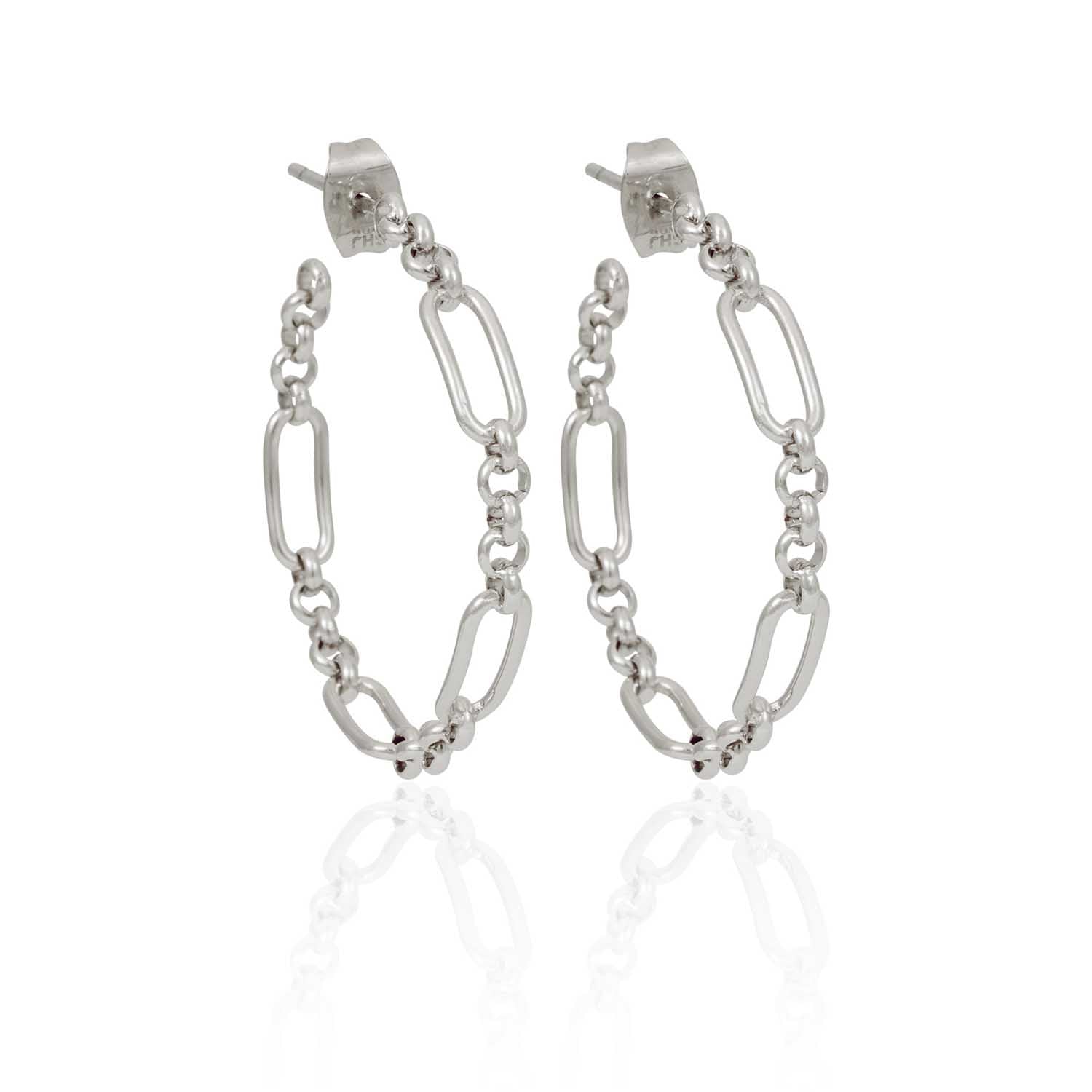 Dual Links Hoop Earrings