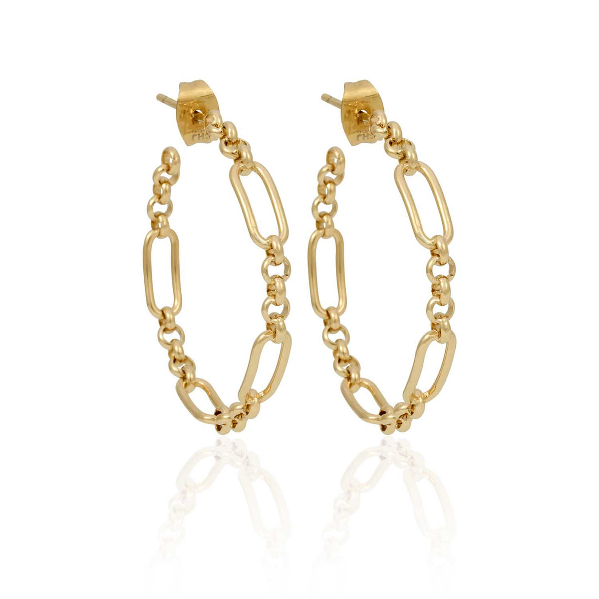 Dual Links Hoop Earrings